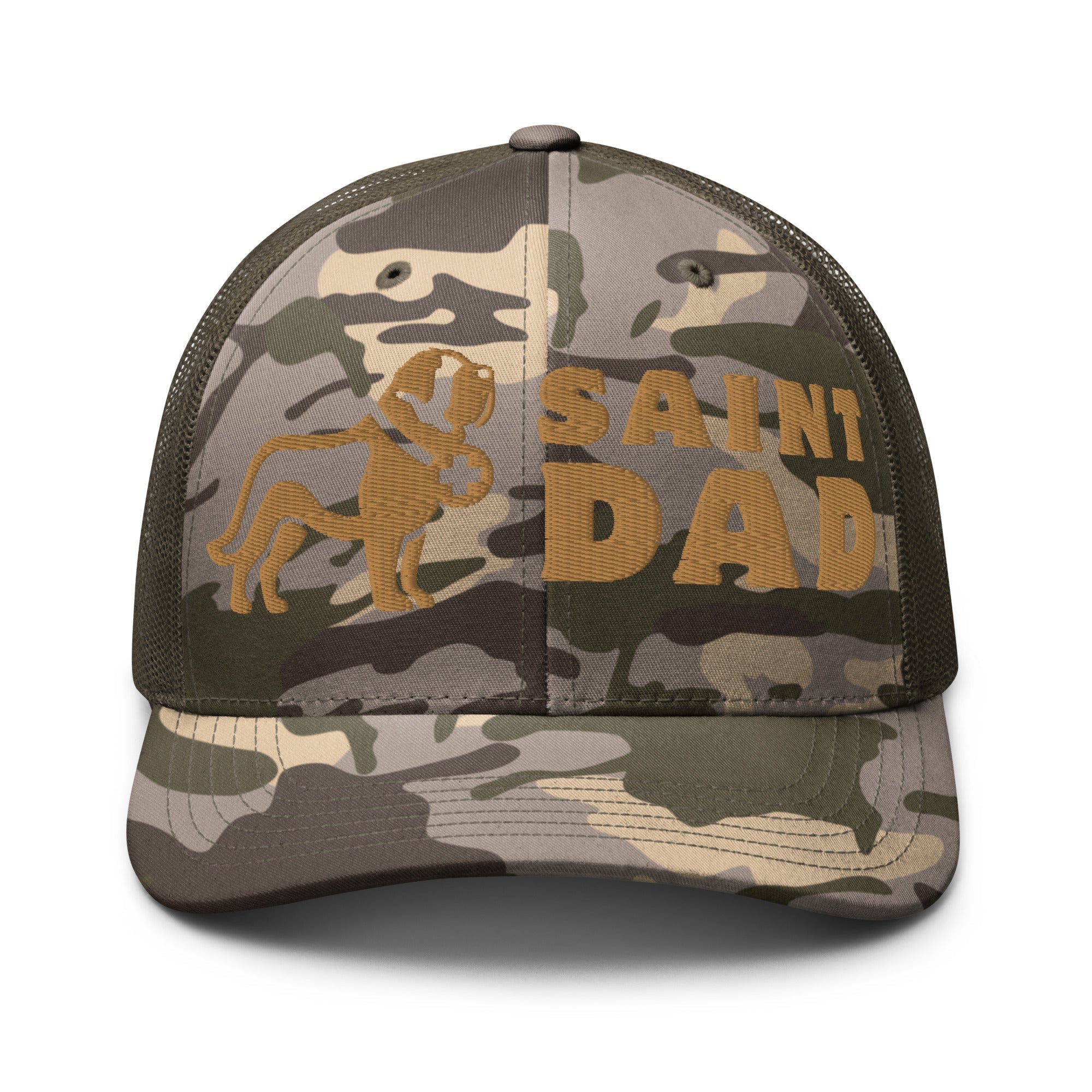 Saint Dad Camouflage Trucker Hat - Lucy + Norman