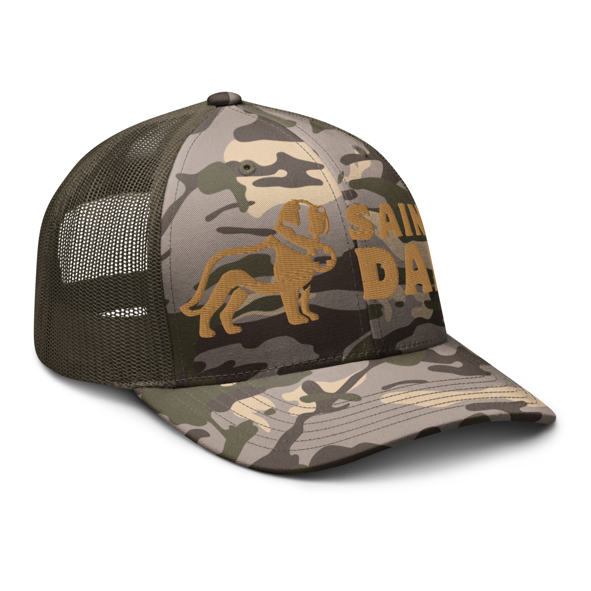 Saint Dad Camouflage Trucker Hat - Lucy + Norman