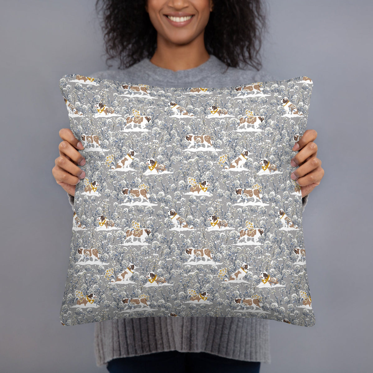 Saint Snowflowers Throw Pillow - Lucy + Norman
