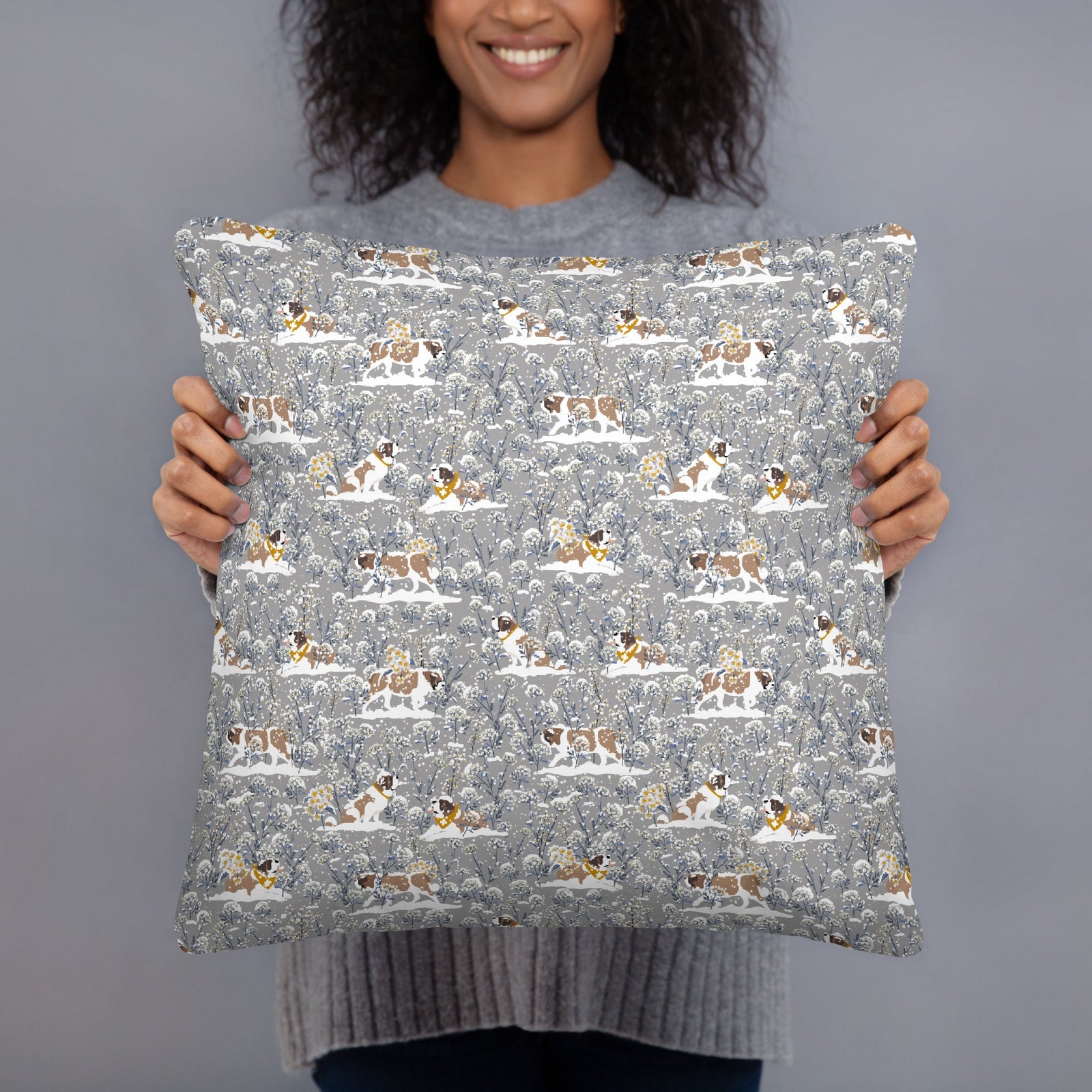 Saint Snowflowers Throw Pillow - Lucy + Norman