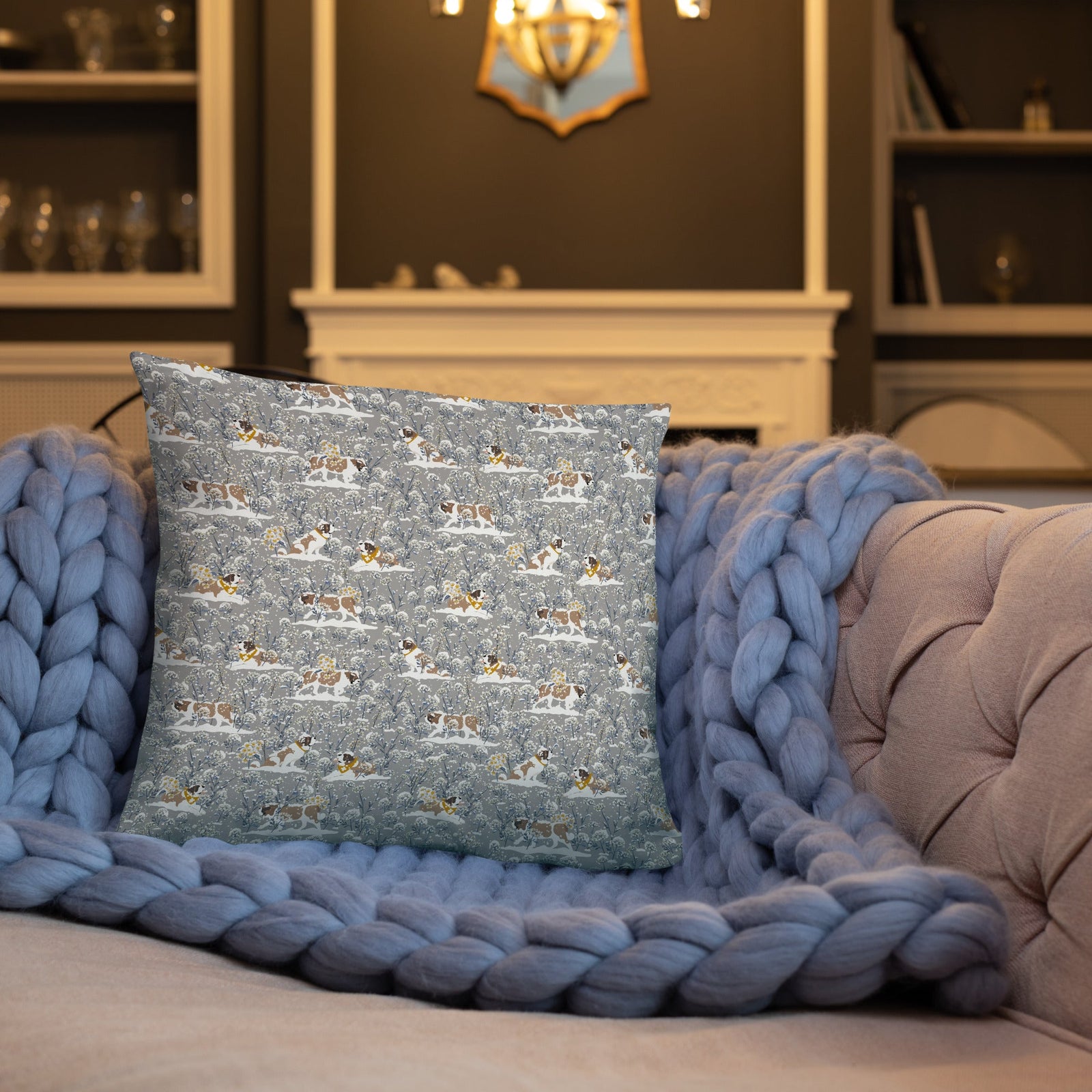 Saint Snowflowers Throw Pillow - Lucy + Norman