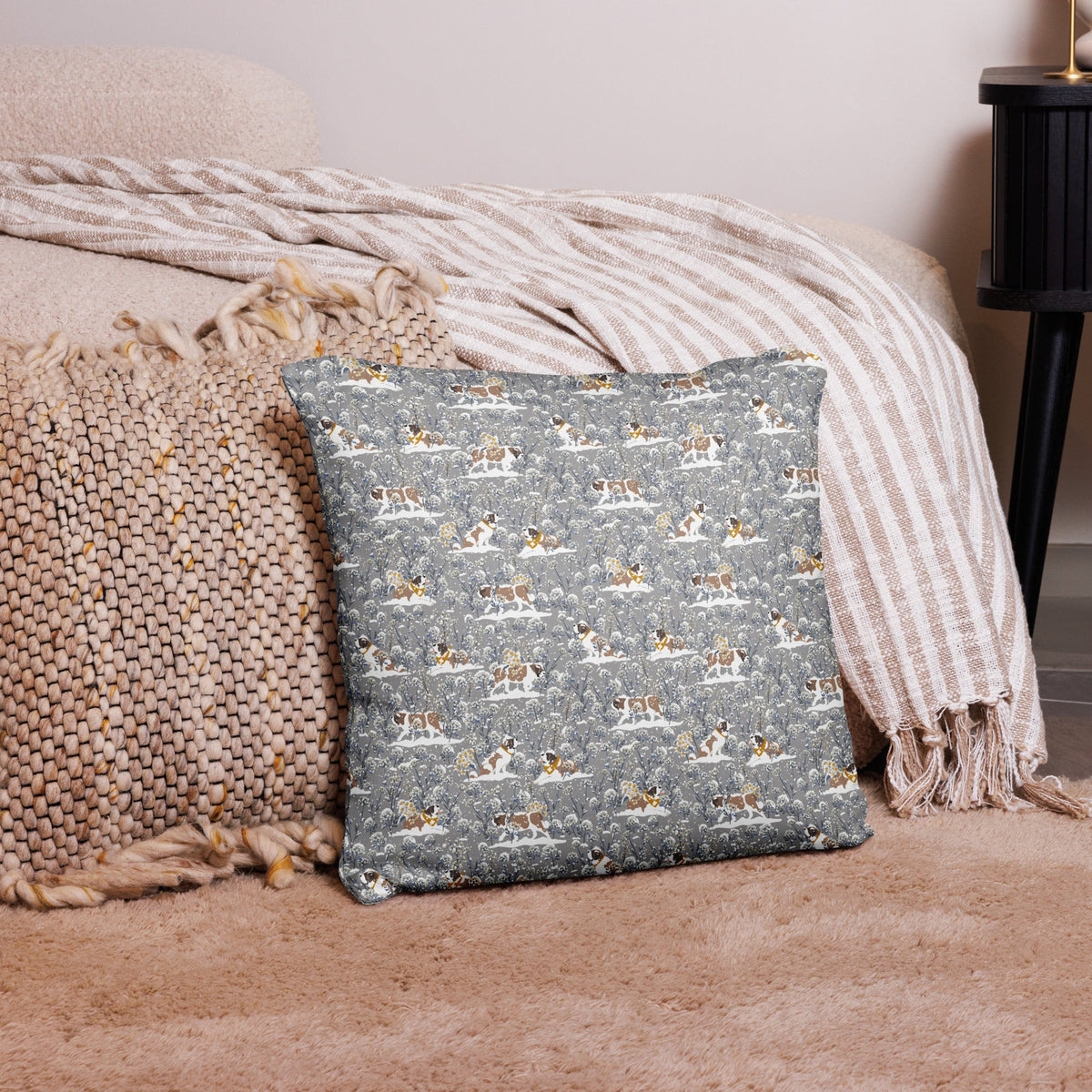 Saint Snowflowers Throw Pillow - Lucy + Norman