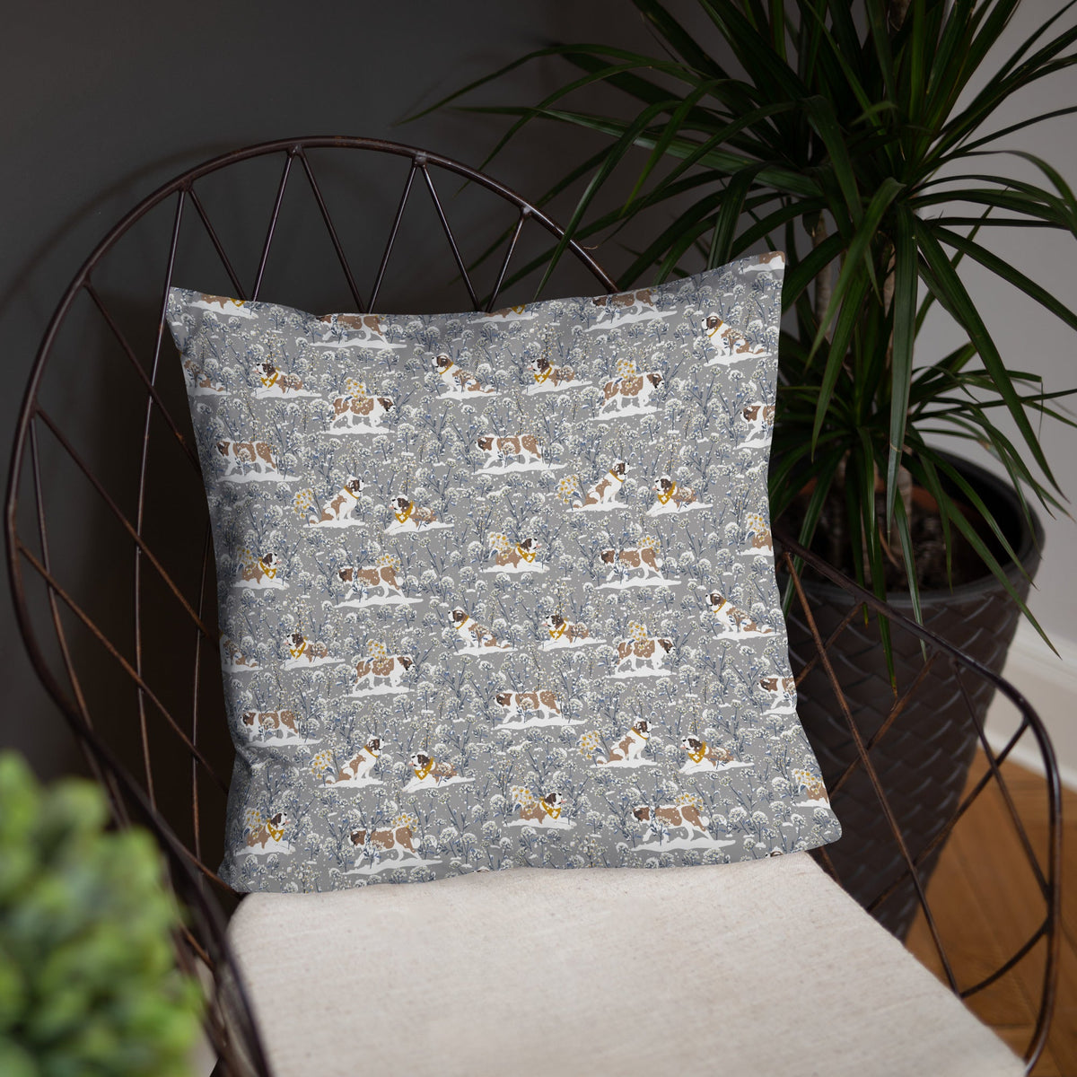 Saint Snowflowers Throw Pillow - Lucy + Norman