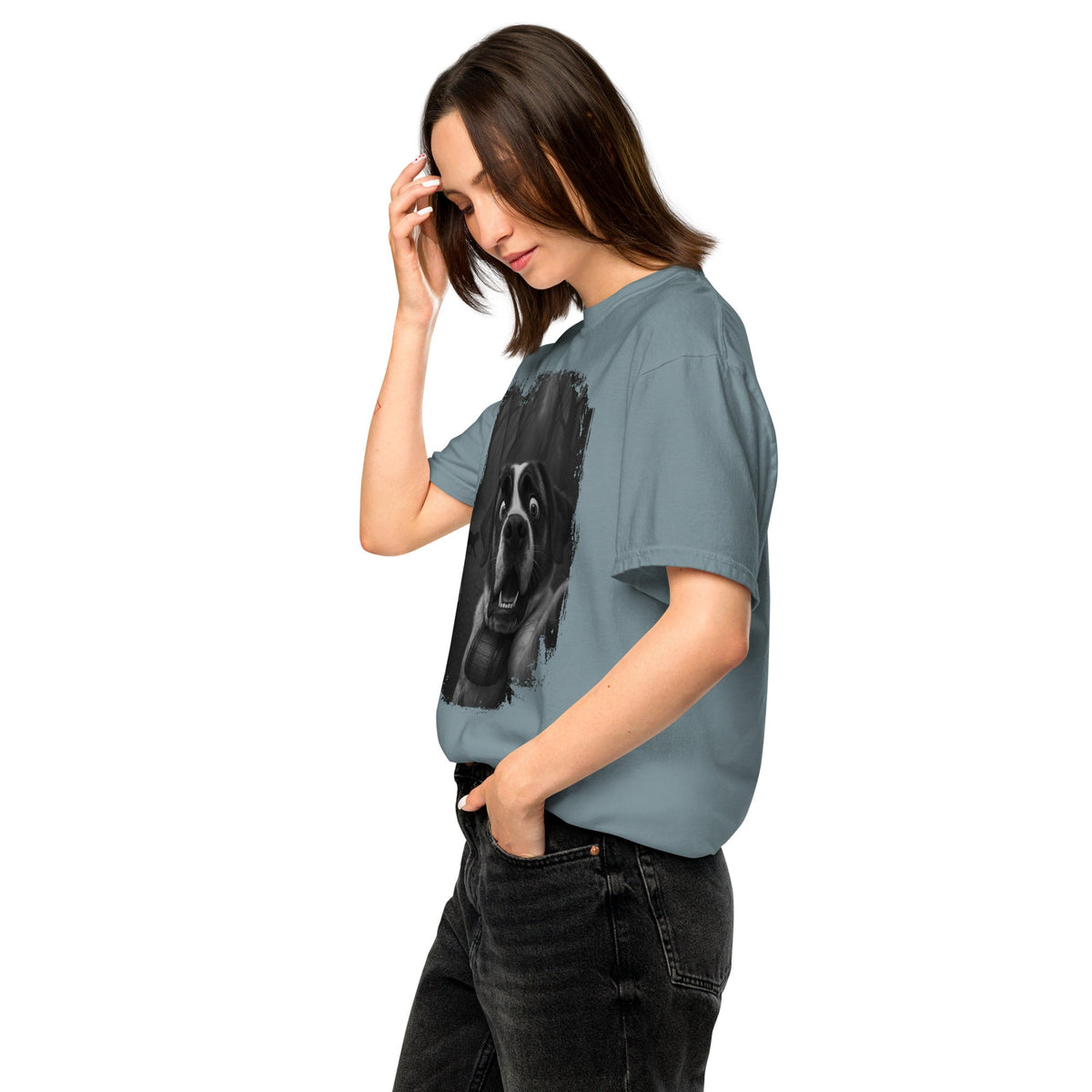 Scaredy Cat St Bernard Selfie T-Shirt - Lucy + Norman