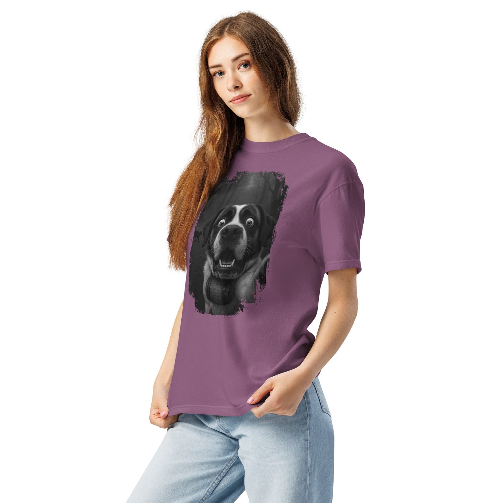 Scaredy Cat St Bernard Selfie T-Shirt - Lucy + Norman