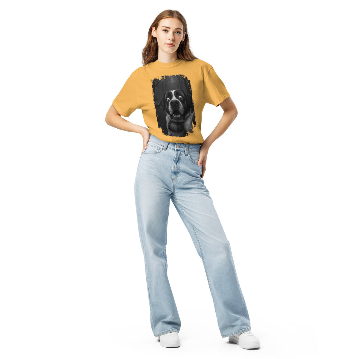 Scaredy Cat St Bernard Selfie T-Shirt - Lucy + Norman