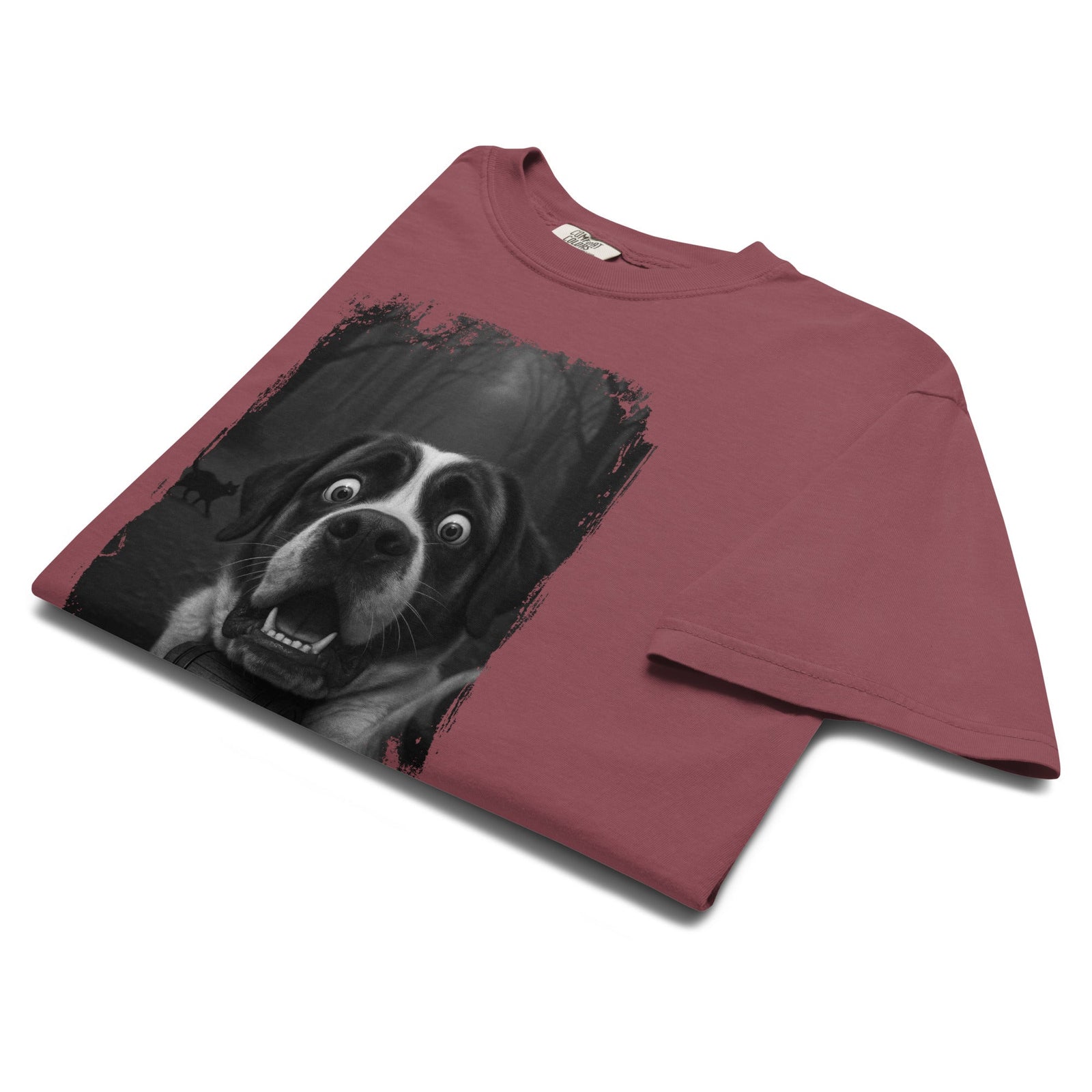 Scaredy Cat St Bernard Selfie T-Shirt - Lucy + Norman