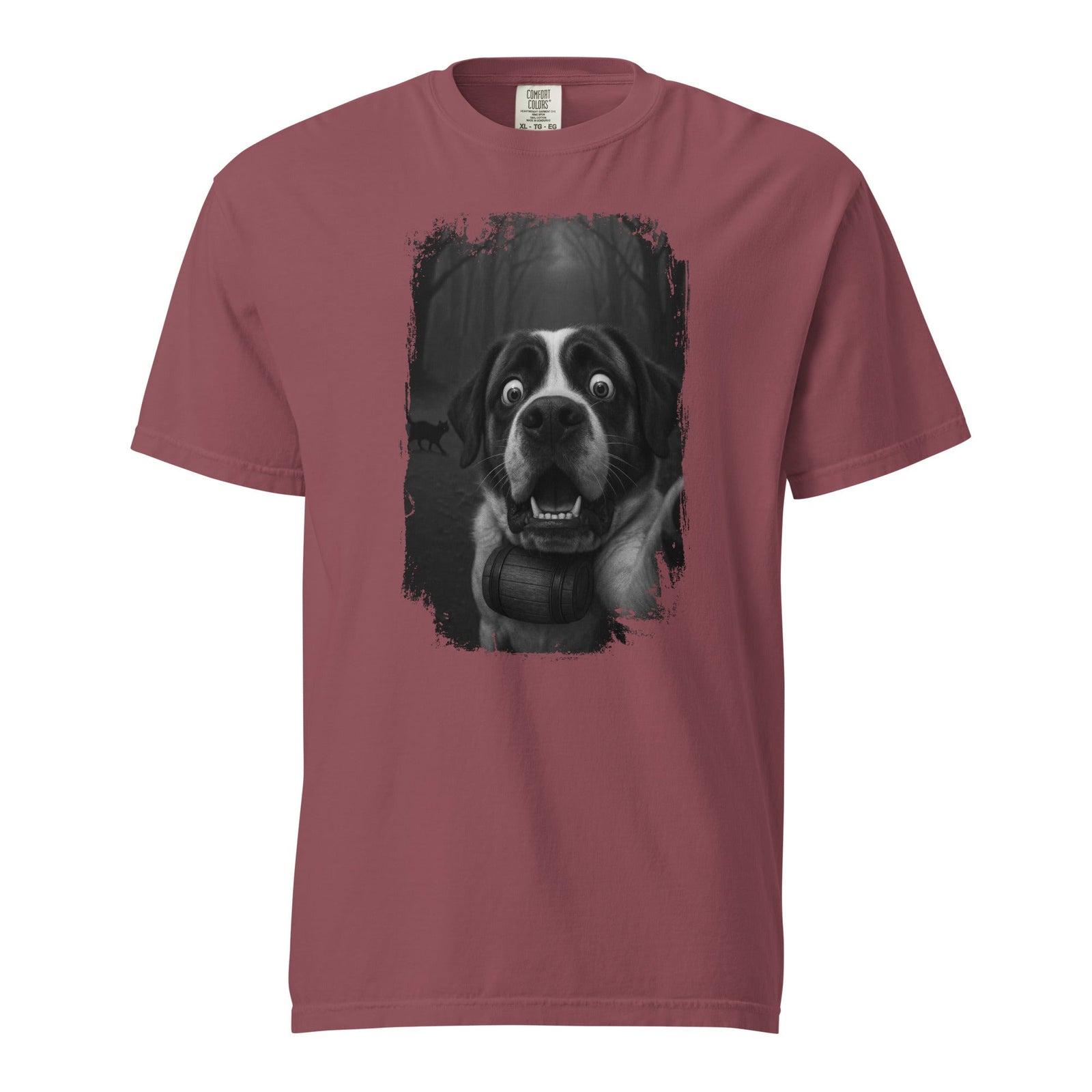 Scaredy Cat St Bernard Selfie T-Shirt - Lucy + Norman