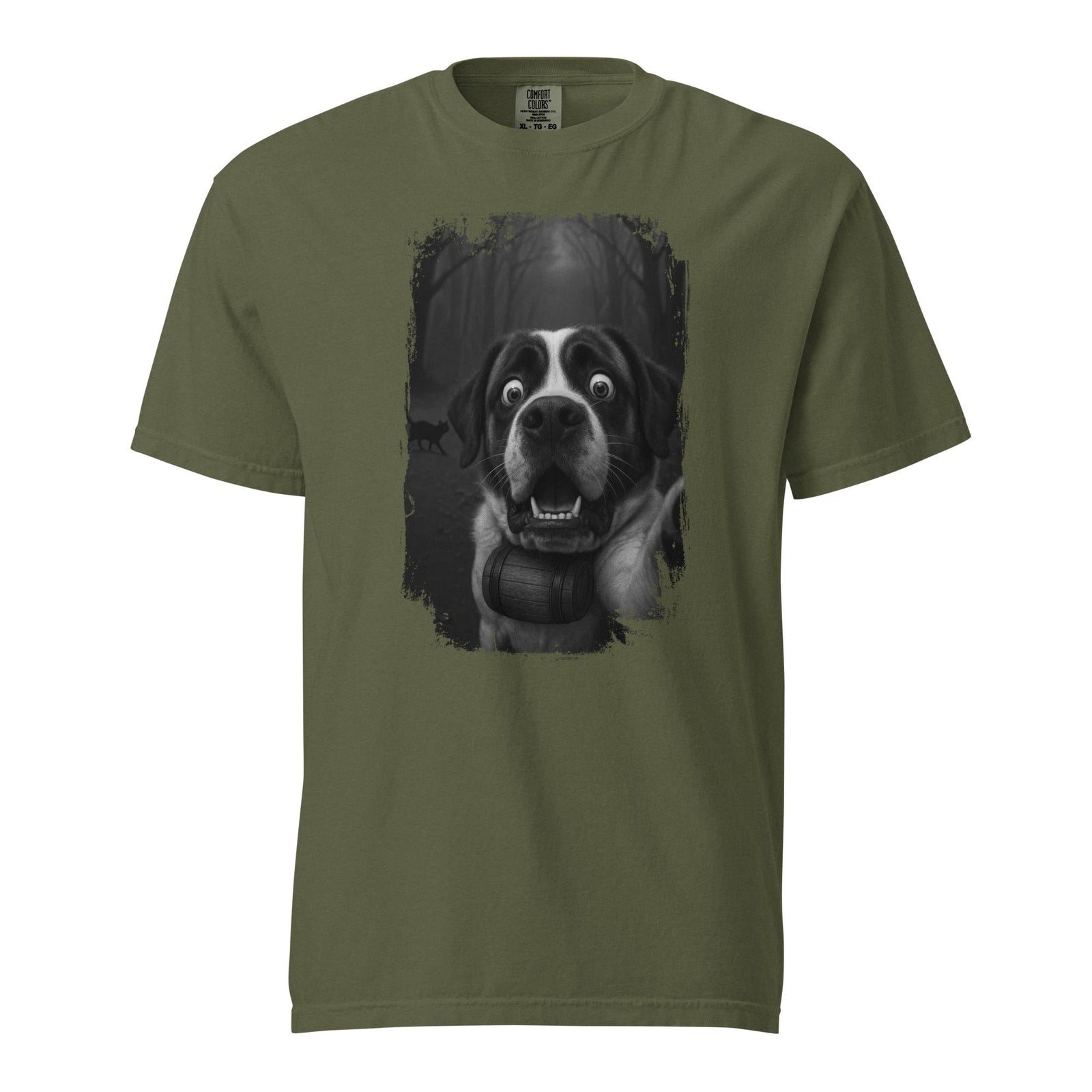 Scaredy Cat St Bernard Selfie T-Shirt - Lucy + Norman