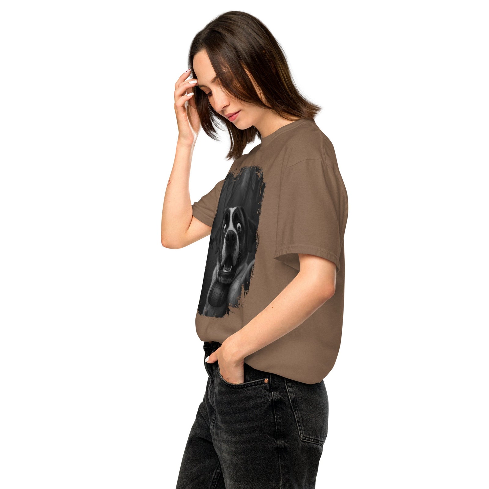 Scaredy Cat St Bernard Selfie T-Shirt - Lucy + Norman