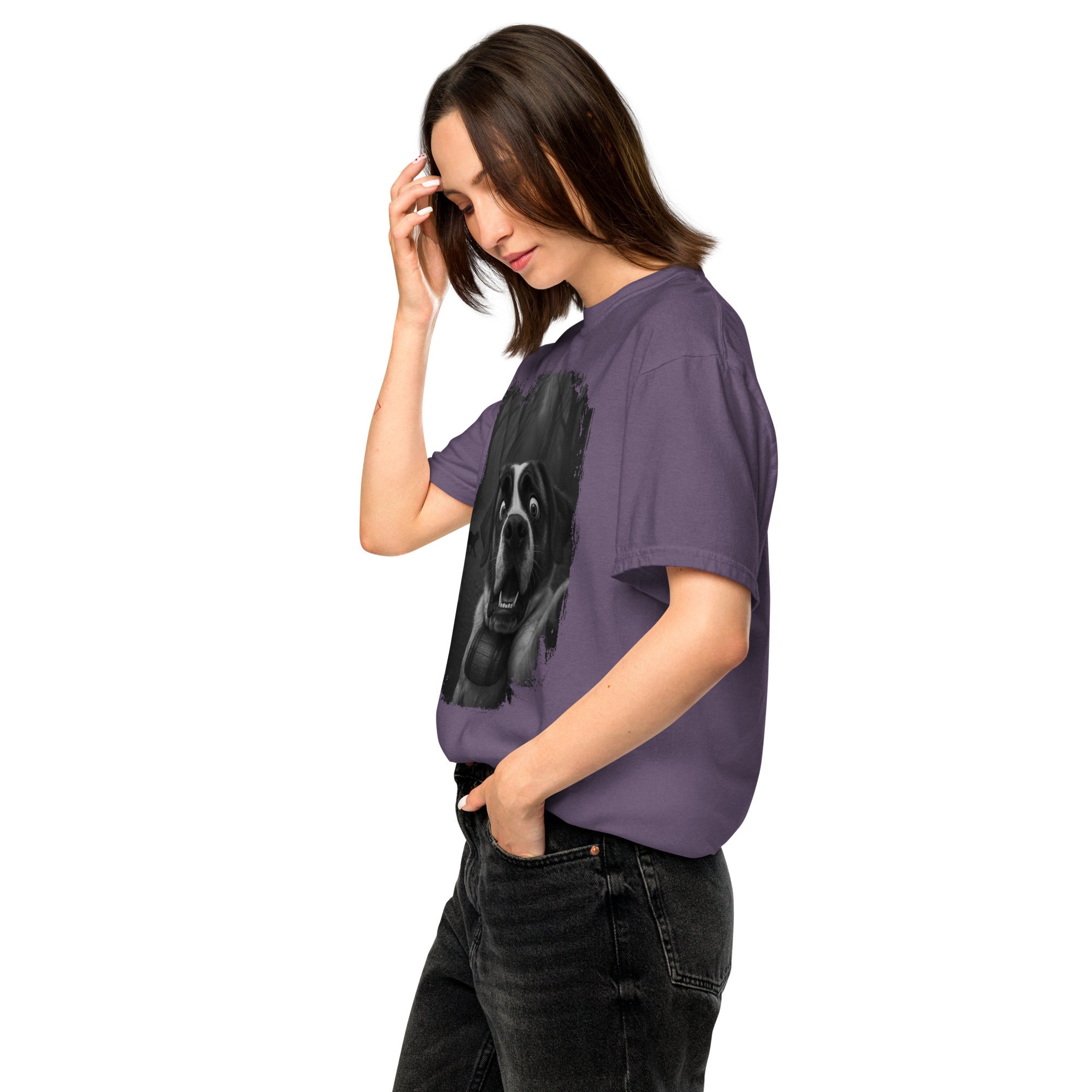 Scaredy Cat St Bernard Selfie T-Shirt - Lucy + Norman