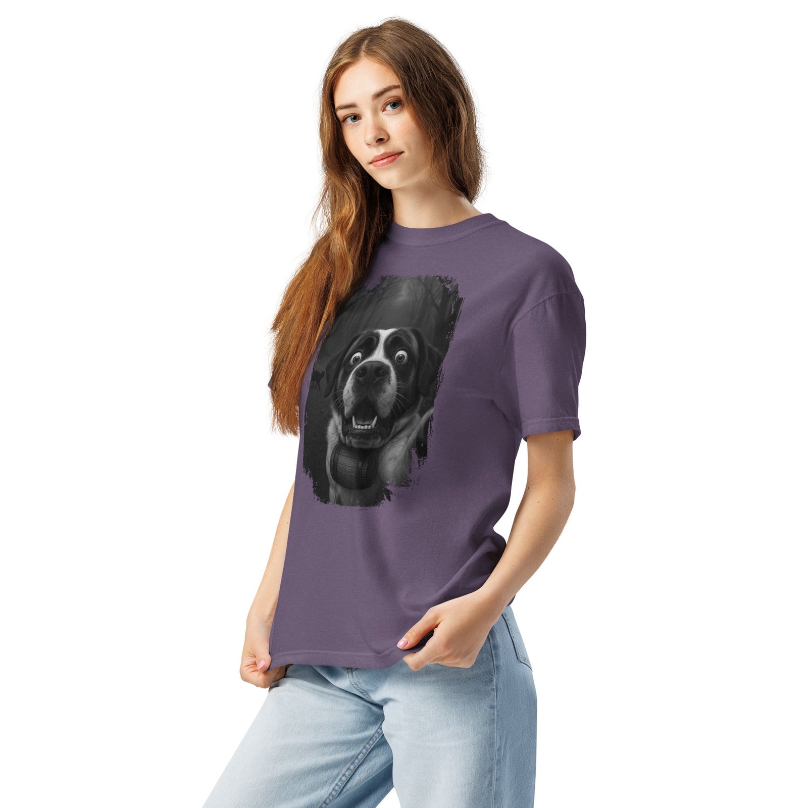 Scaredy Cat St Bernard Selfie T-Shirt - Lucy + Norman