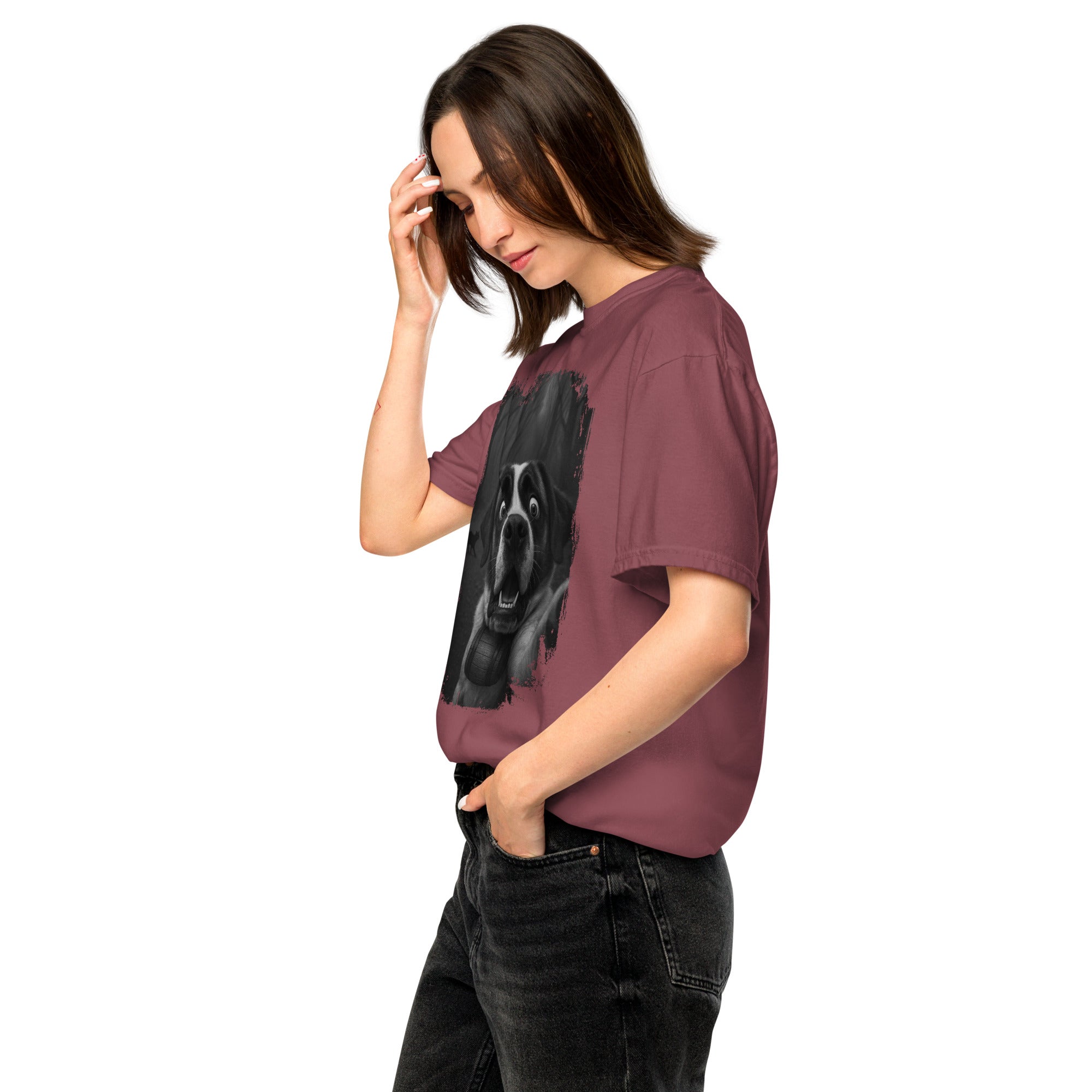 Scaredy Cat St Bernard Selfie T-Shirt - Lucy + Norman