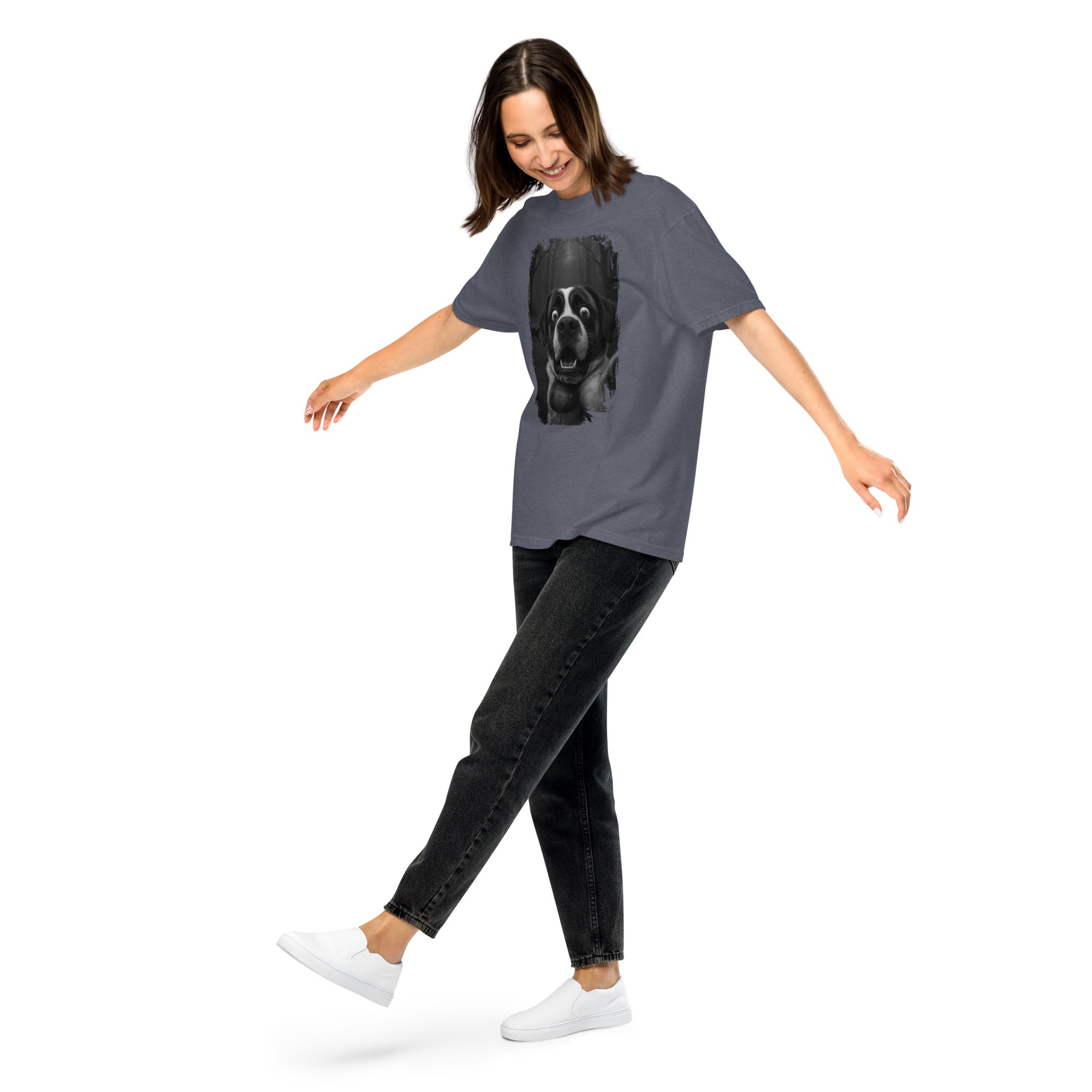 Scaredy Cat St Bernard Selfie T-Shirt - Lucy + Norman