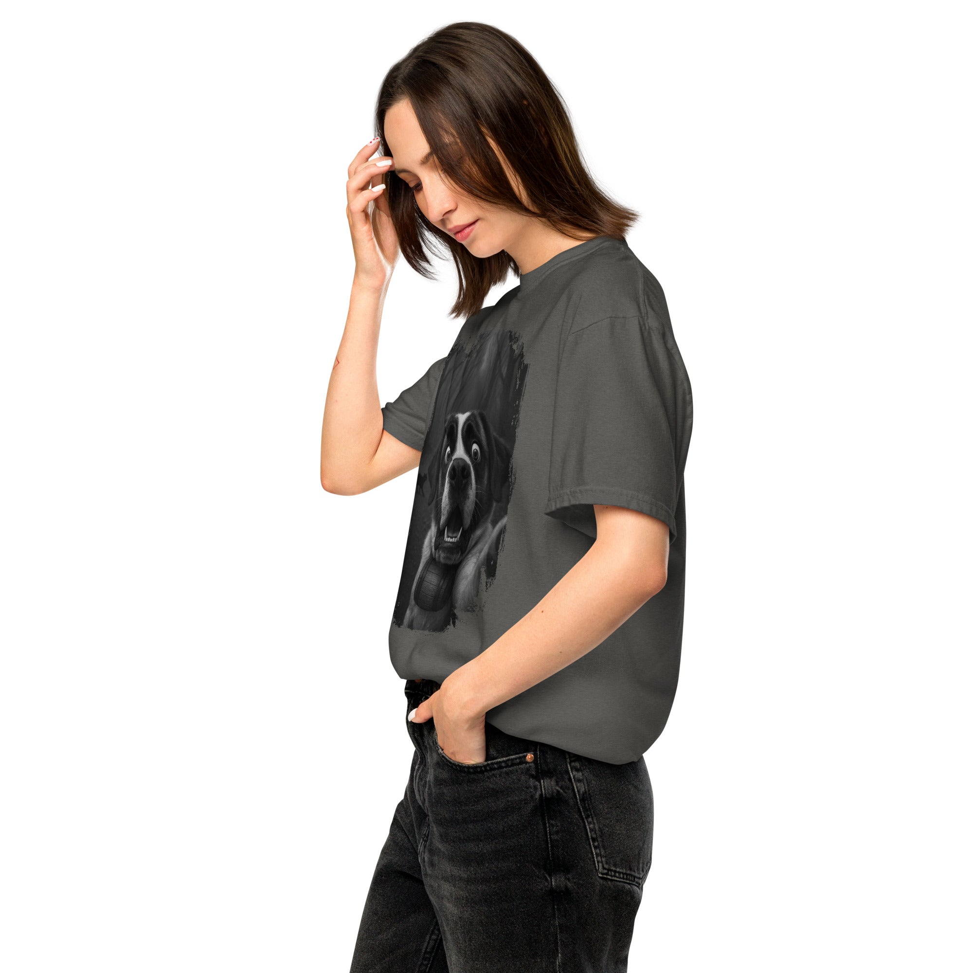Scaredy Cat St Bernard Selfie T-Shirt - Lucy + Norman