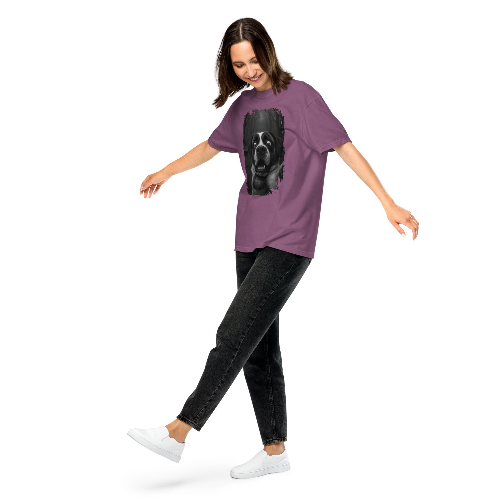 Scaredy Cat St Bernard Selfie T-Shirt - Lucy + Norman