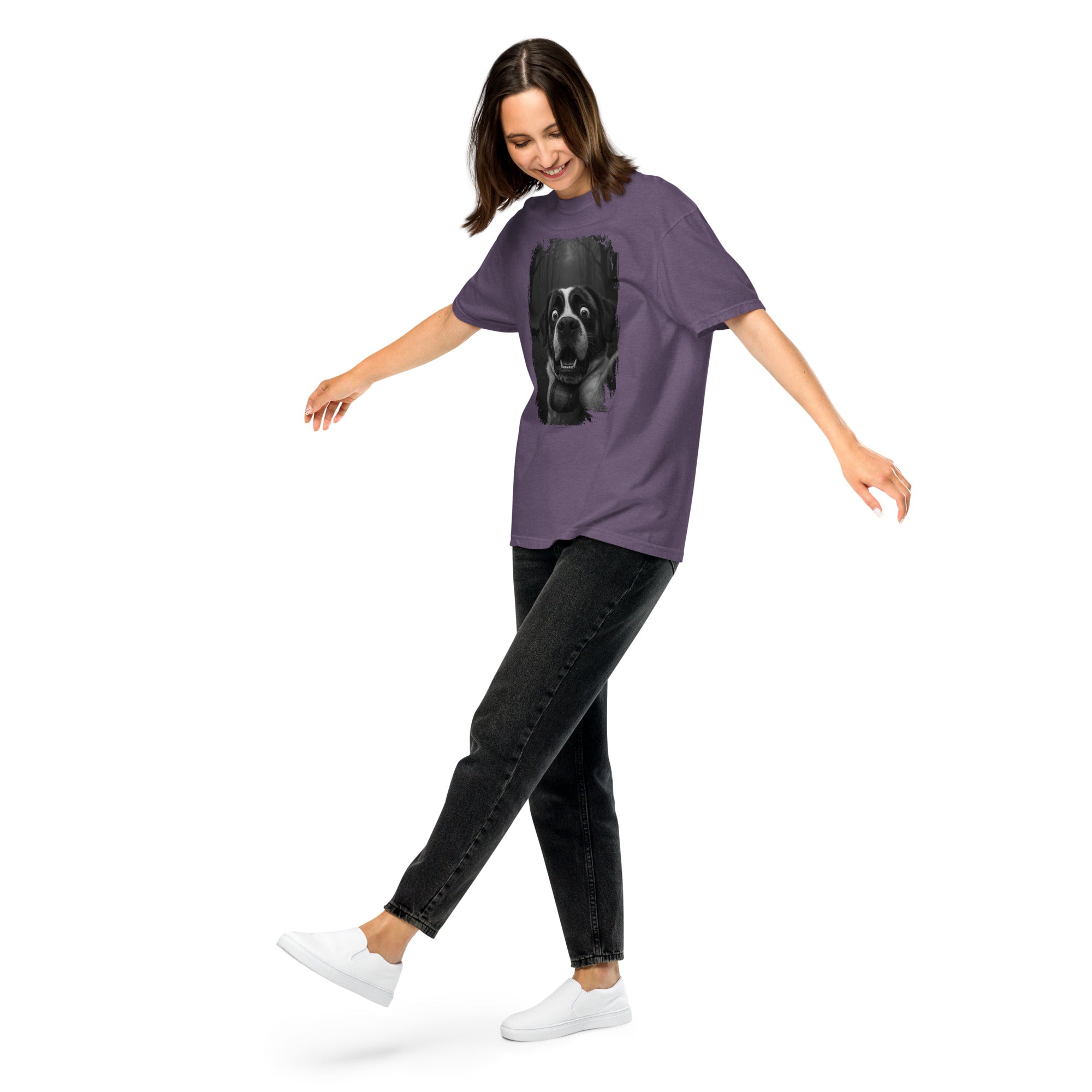 Scaredy Cat St Bernard Selfie T-Shirt - Lucy + Norman