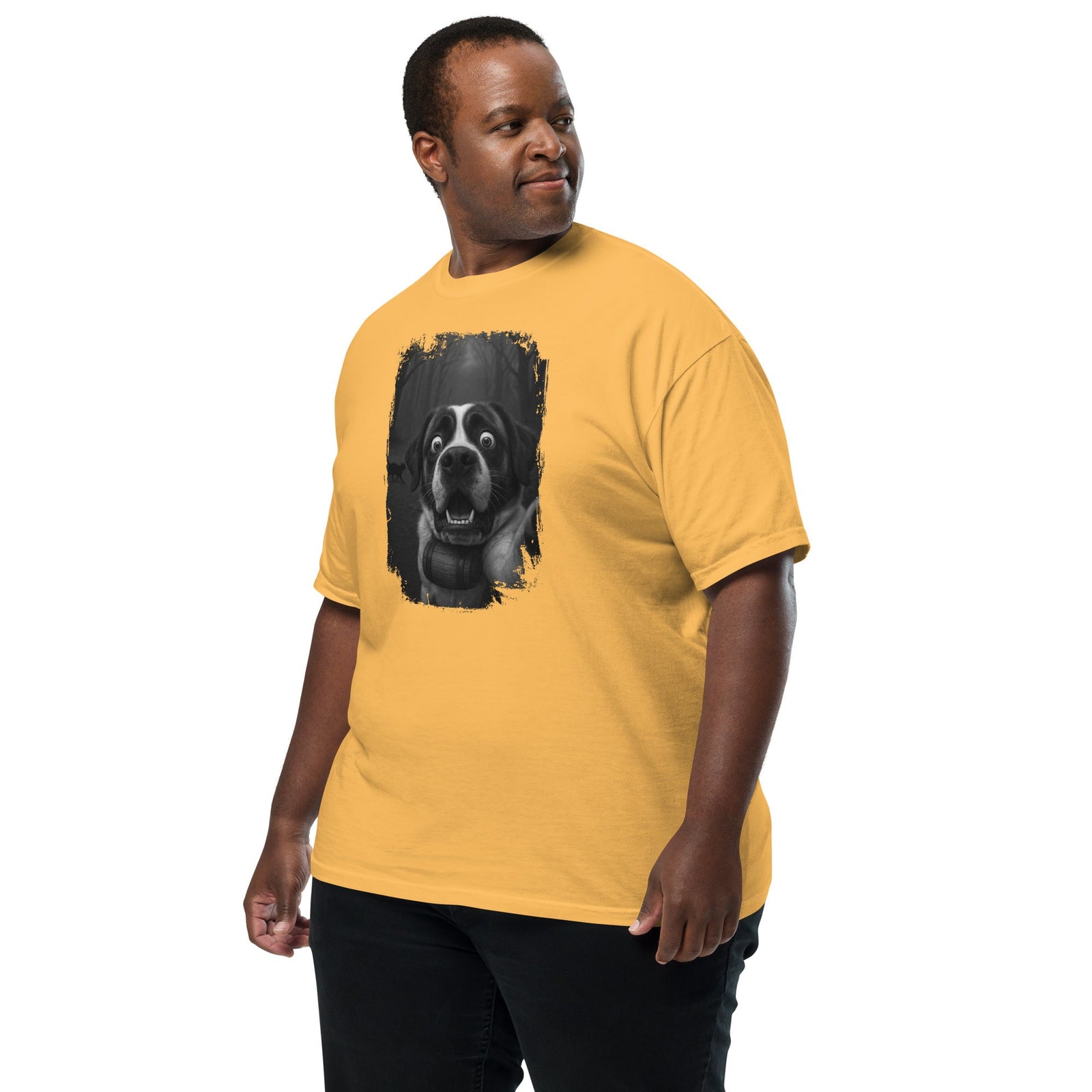 Scaredy Cat St Bernard Selfie T-Shirt - Lucy + Norman