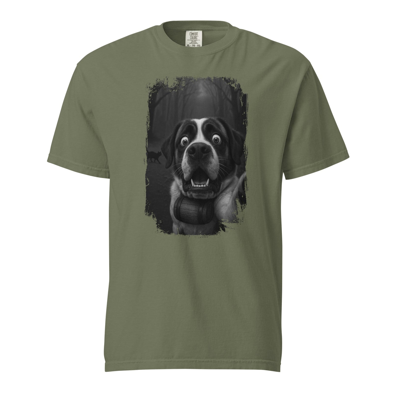 Scaredy Cat St Bernard Selfie T-Shirt - Lucy + Norman