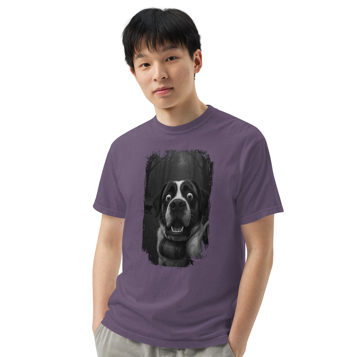 Scaredy Cat St Bernard Selfie T-Shirt - Lucy + Norman