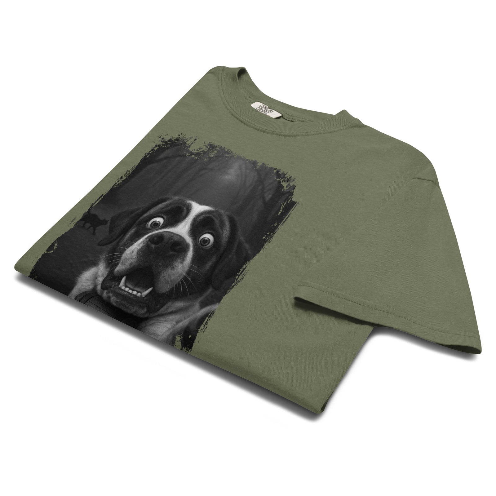 Scaredy Cat St Bernard Selfie T-Shirt - Lucy + Norman