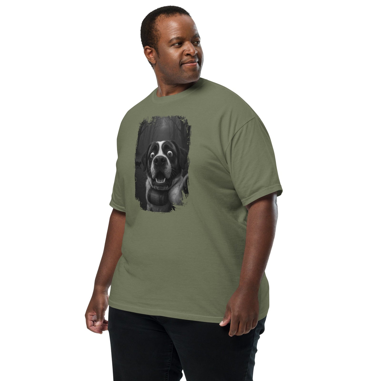 Scaredy Cat St Bernard Selfie T-Shirt - Lucy + Norman