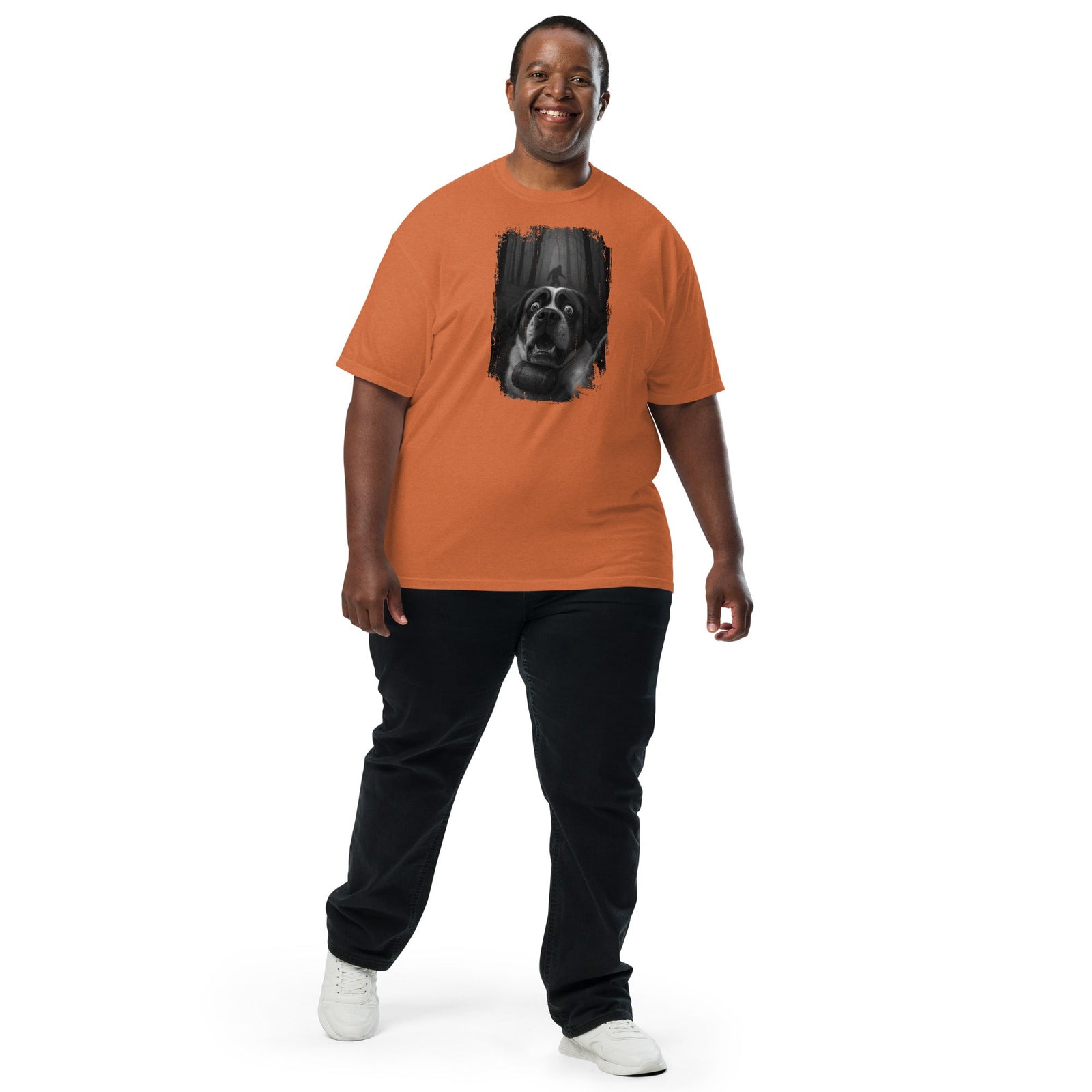 Scary Sasquatch St Bernard Selfie T-Shirt - Lucy + Norman