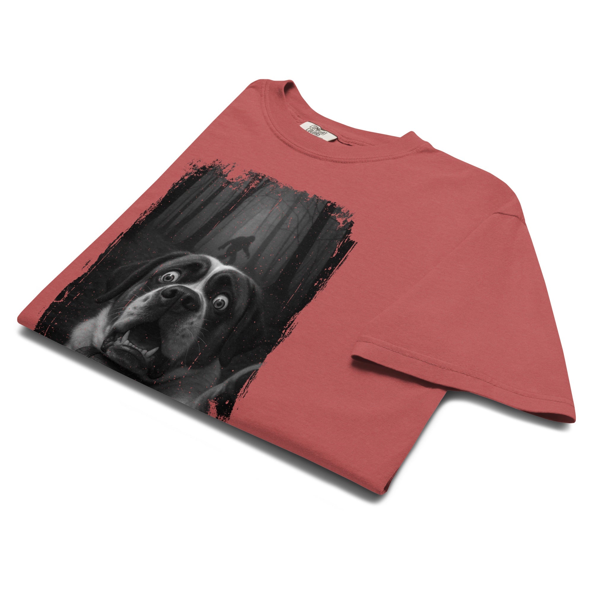 Scary Sasquatch St Bernard Selfie T-Shirt - Lucy + Norman
