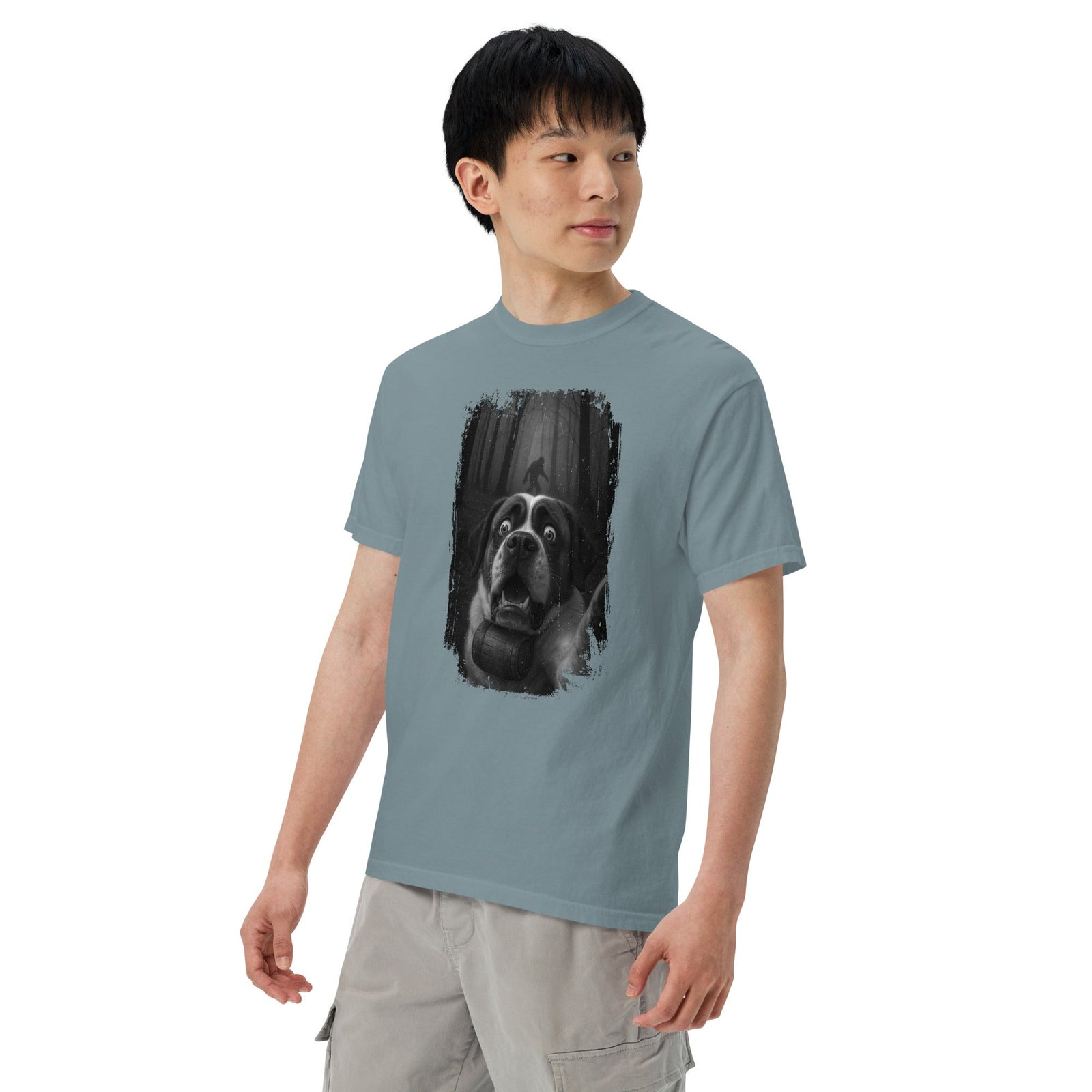 Scary Sasquatch St Bernard Selfie T-Shirt - Lucy + Norman