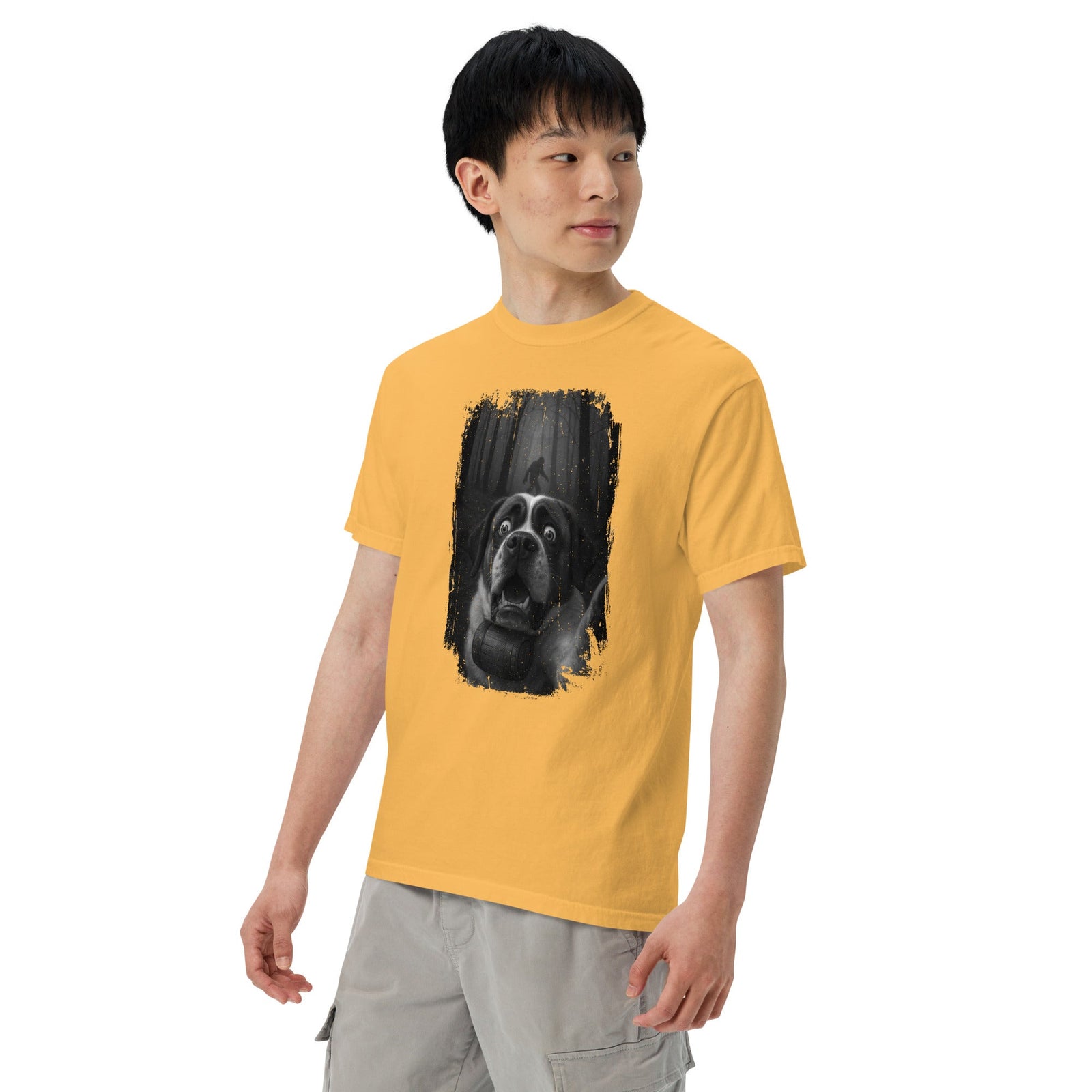 Scary Sasquatch St Bernard Selfie T-Shirt - Lucy + Norman