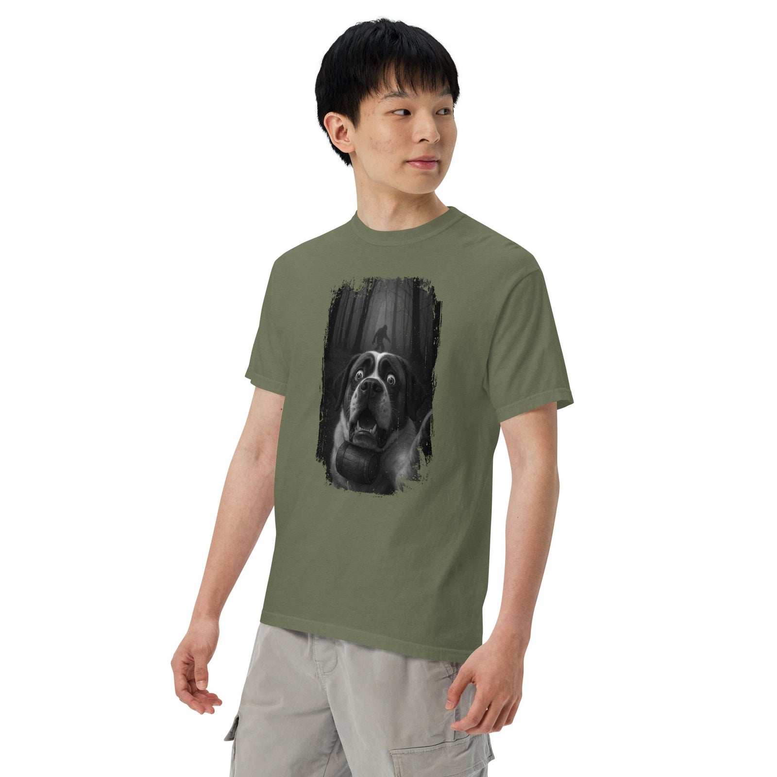 Scary Sasquatch St Bernard Selfie T-Shirt - Lucy + Norman