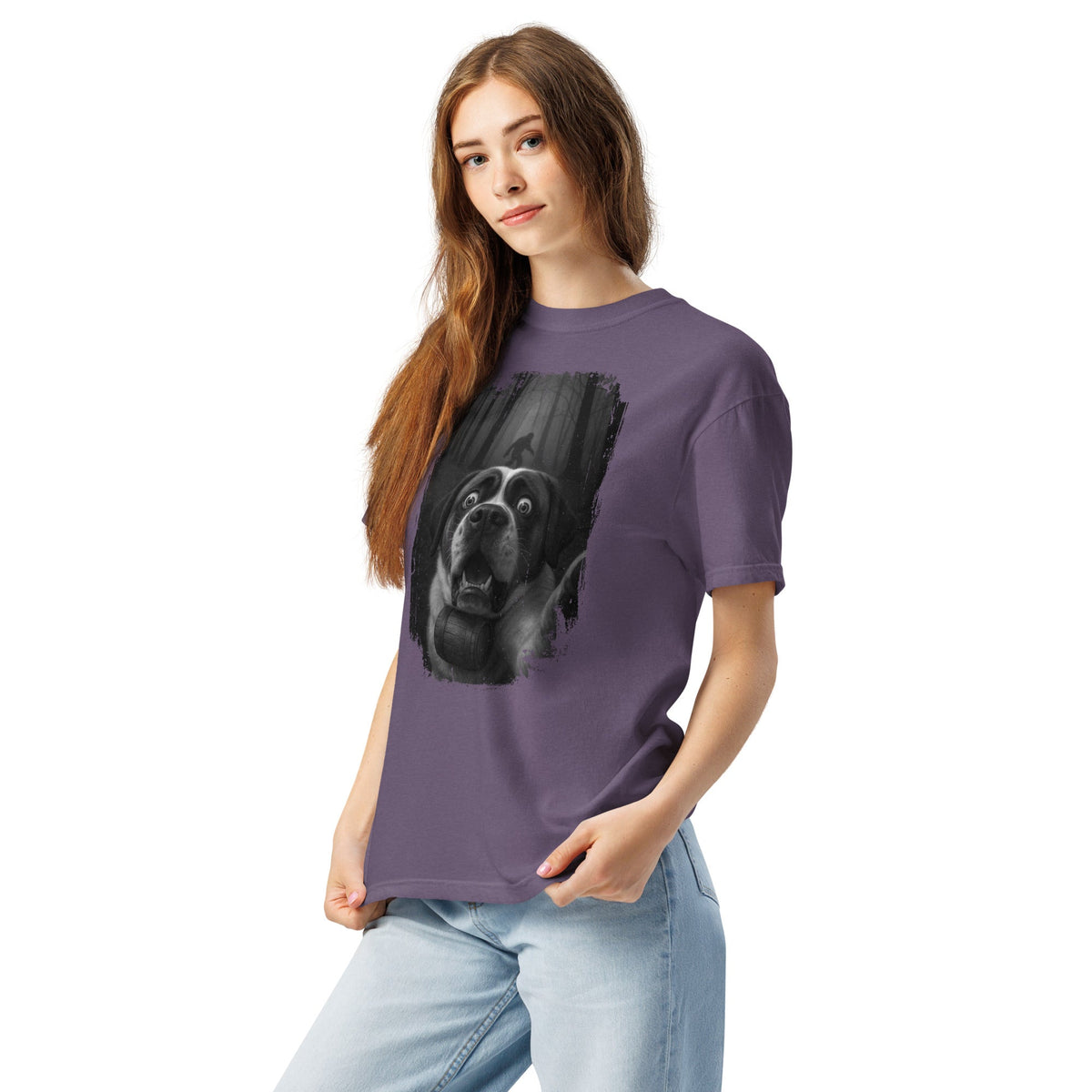 Scary Sasquatch St Bernard Selfie T-Shirt - Lucy + Norman