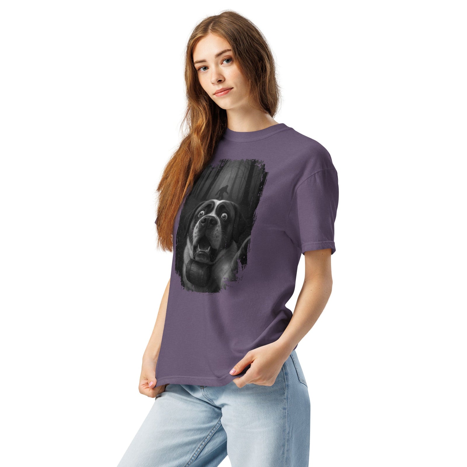 Scary Sasquatch St Bernard Selfie T-Shirt - Lucy + Norman