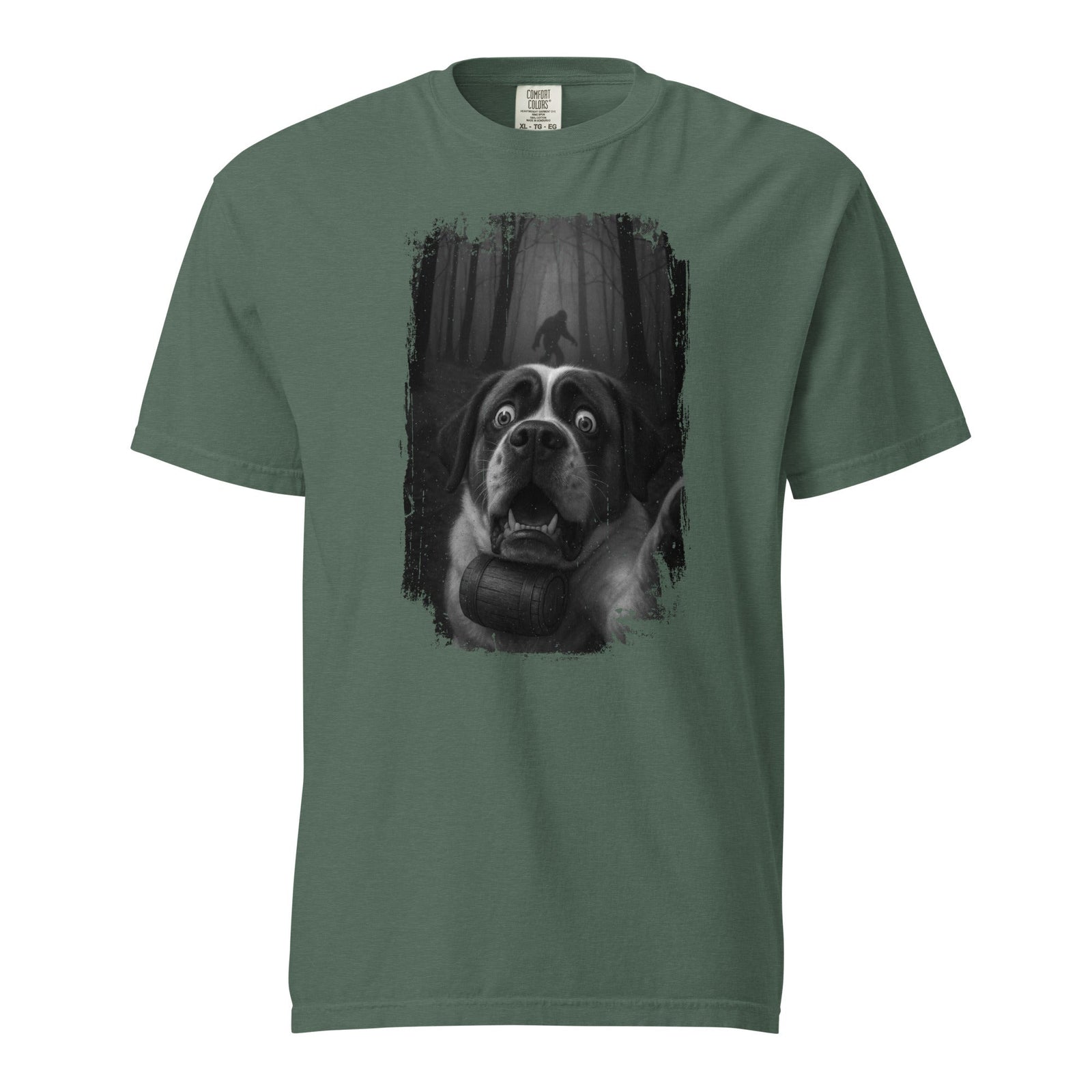 Scary Sasquatch St Bernard Selfie T-Shirt - Lucy + Norman