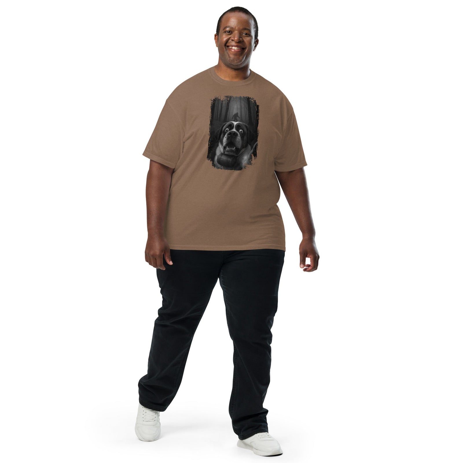 Scary Sasquatch St Bernard Selfie T-Shirt - Lucy + Norman