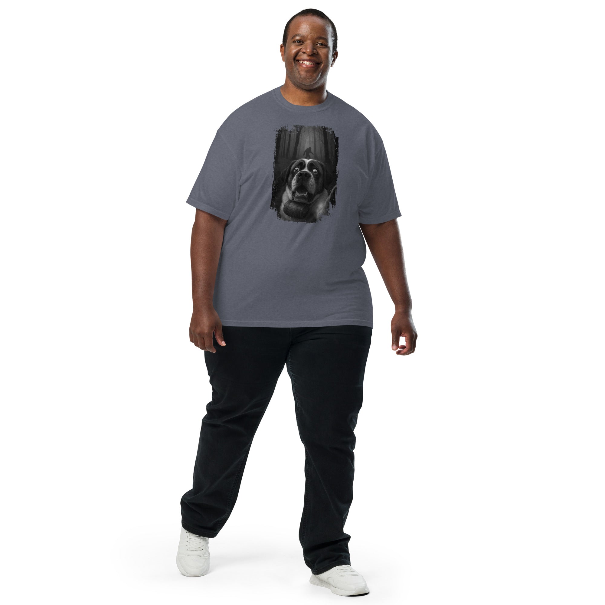 Scary Sasquatch St Bernard Selfie T-Shirt - Lucy + Norman