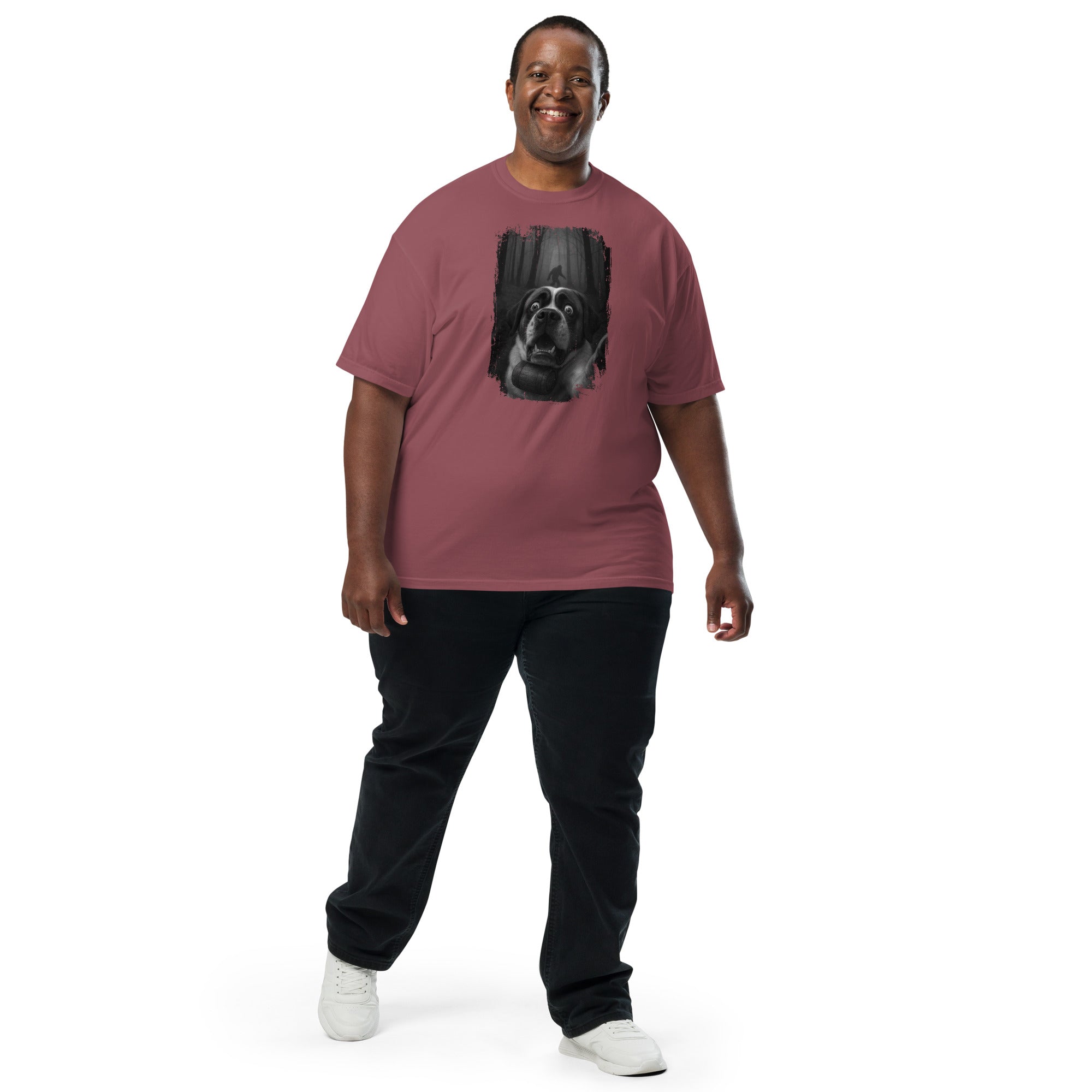 Scary Sasquatch St Bernard Selfie T-Shirt - Lucy + Norman