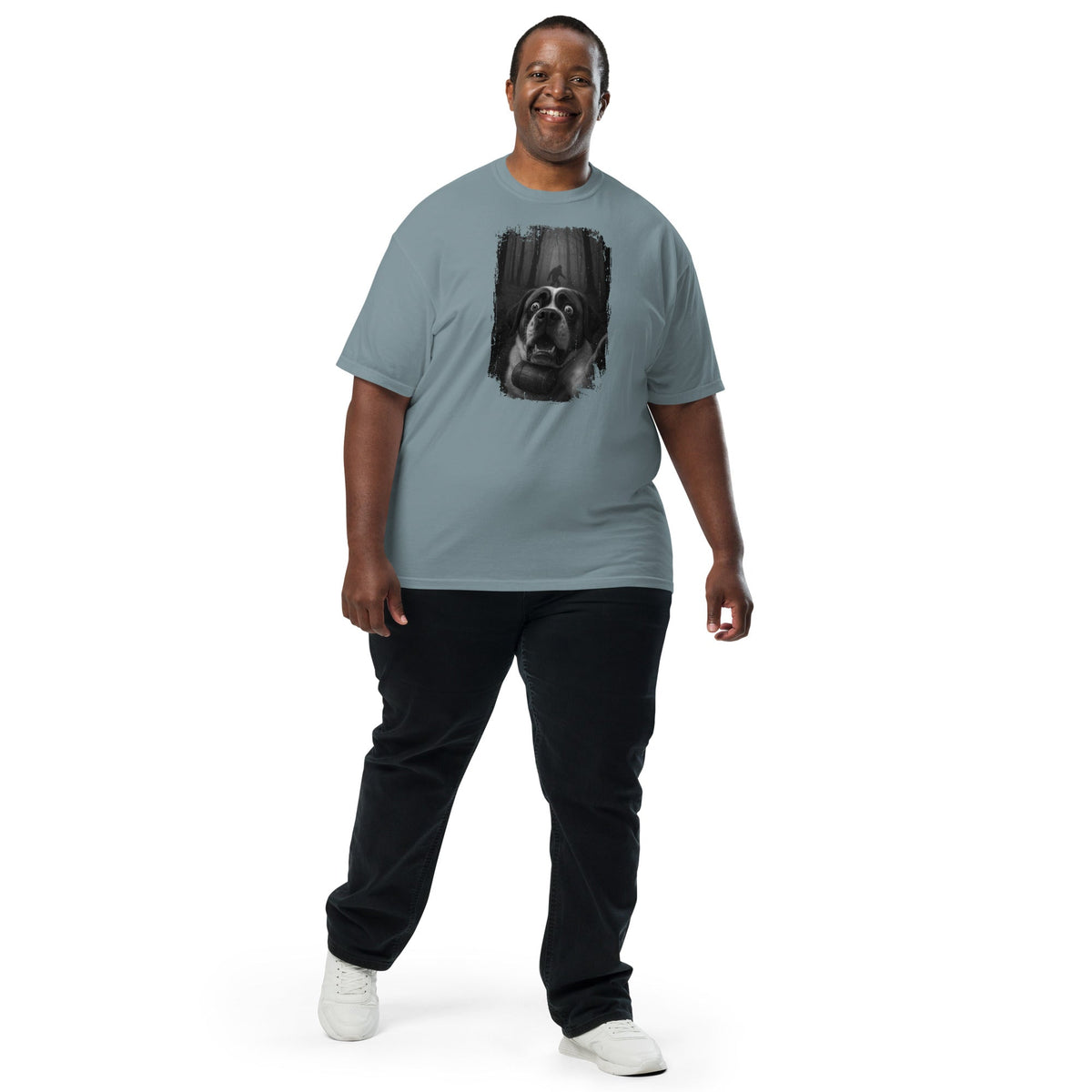 Scary Sasquatch St Bernard Selfie T-Shirt - Lucy + Norman