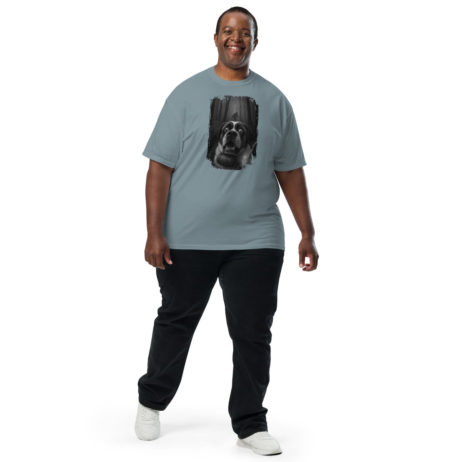 Scary Sasquatch St Bernard Selfie T-Shirt - Lucy + Norman