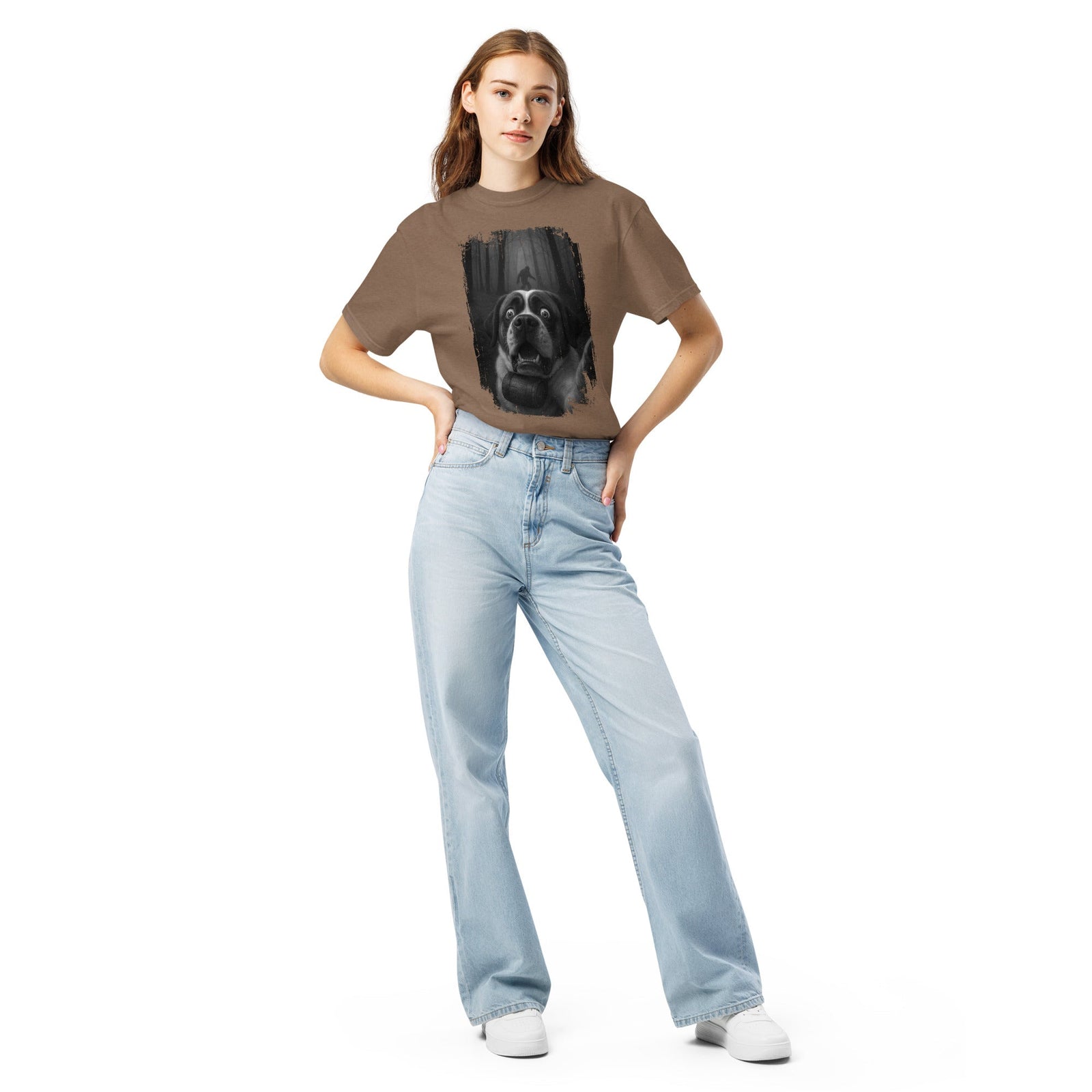 Scary Sasquatch St Bernard Selfie T-Shirt - Lucy + Norman