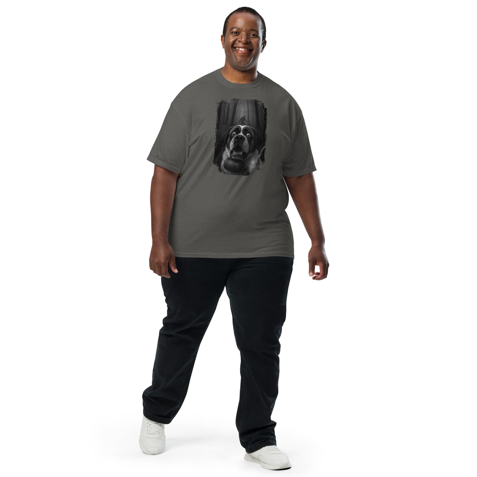 Scary Sasquatch St Bernard Selfie T-Shirt - Lucy + Norman