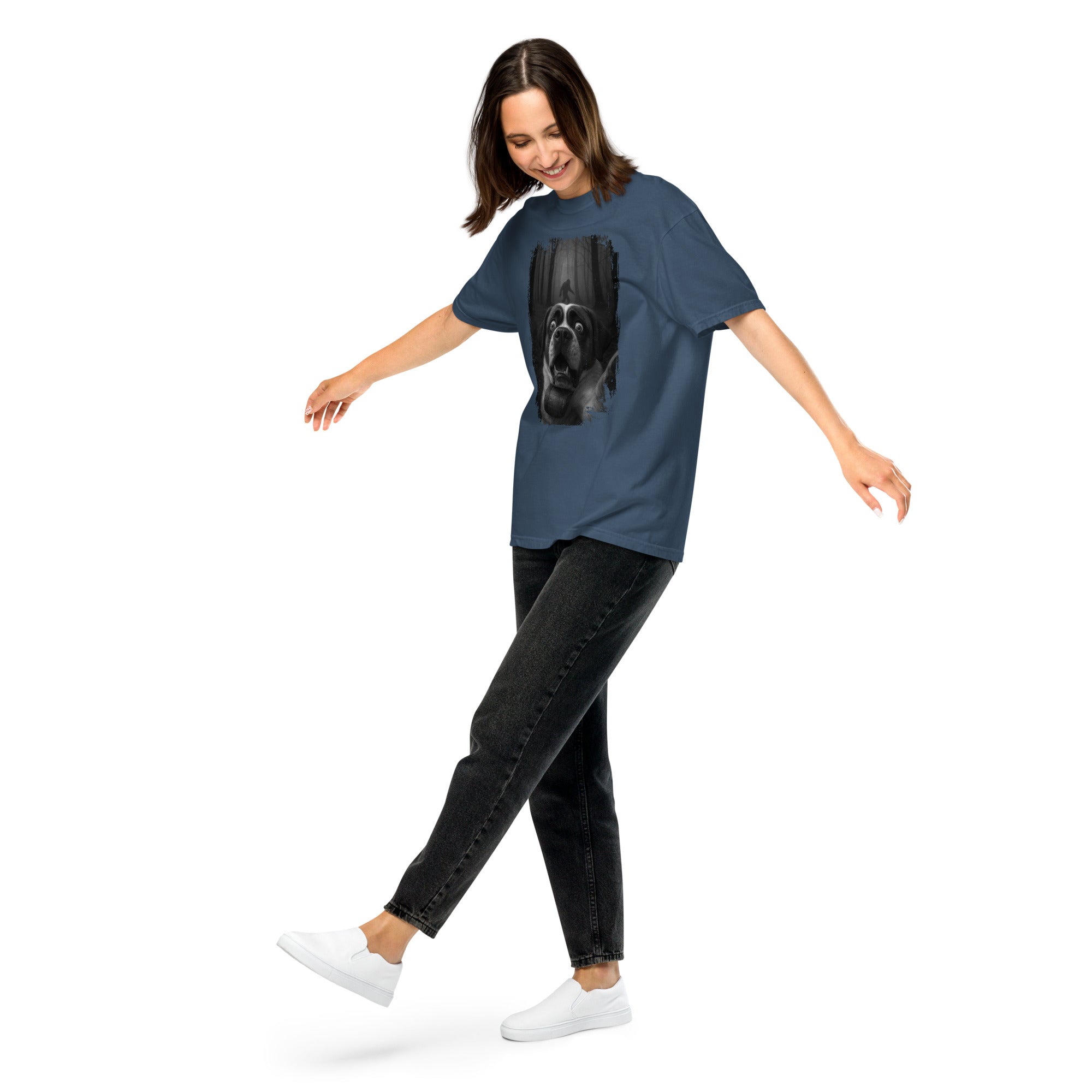 Scary Sasquatch St Bernard Selfie T-Shirt - Lucy + Norman