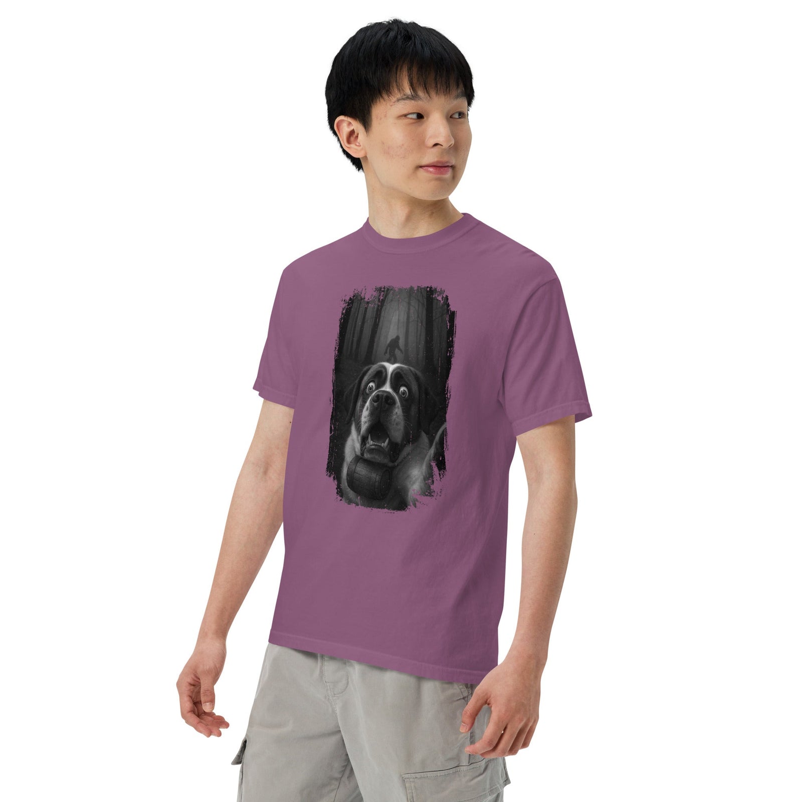 Scary Sasquatch St Bernard Selfie T-Shirt - Lucy + Norman