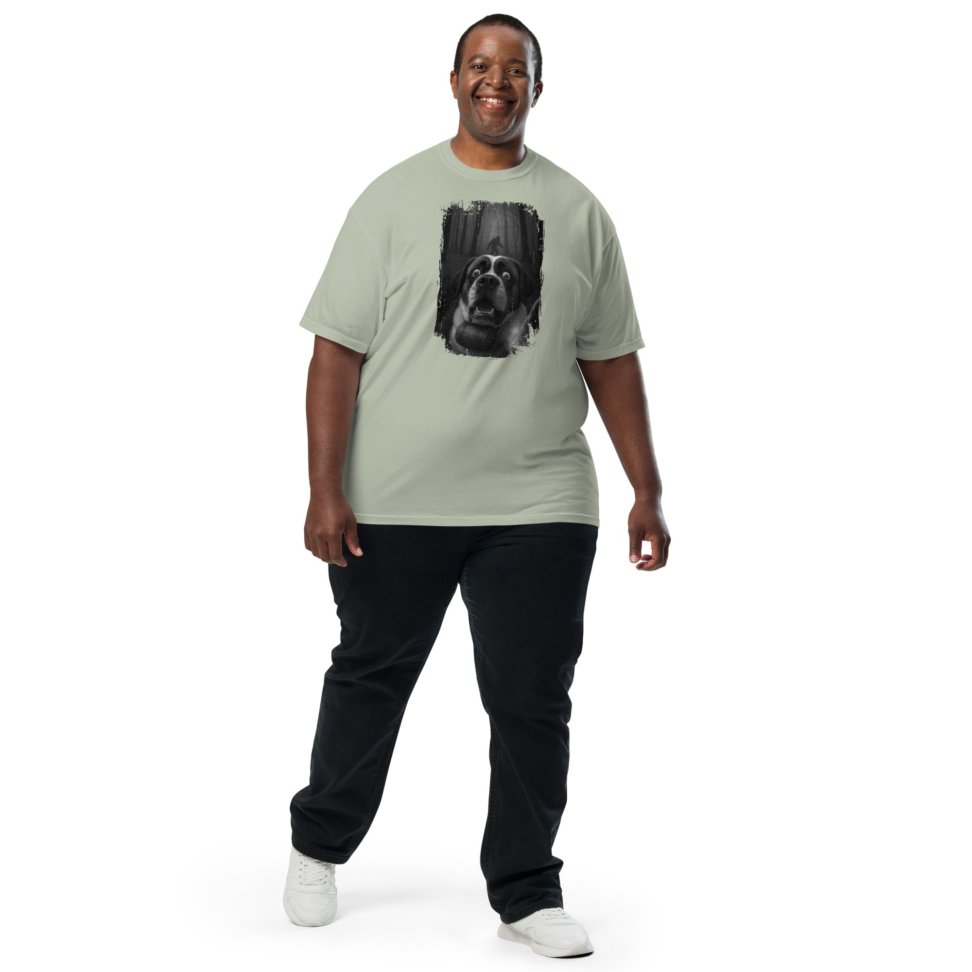 Scary Sasquatch St Bernard Selfie T-Shirt - Lucy + Norman