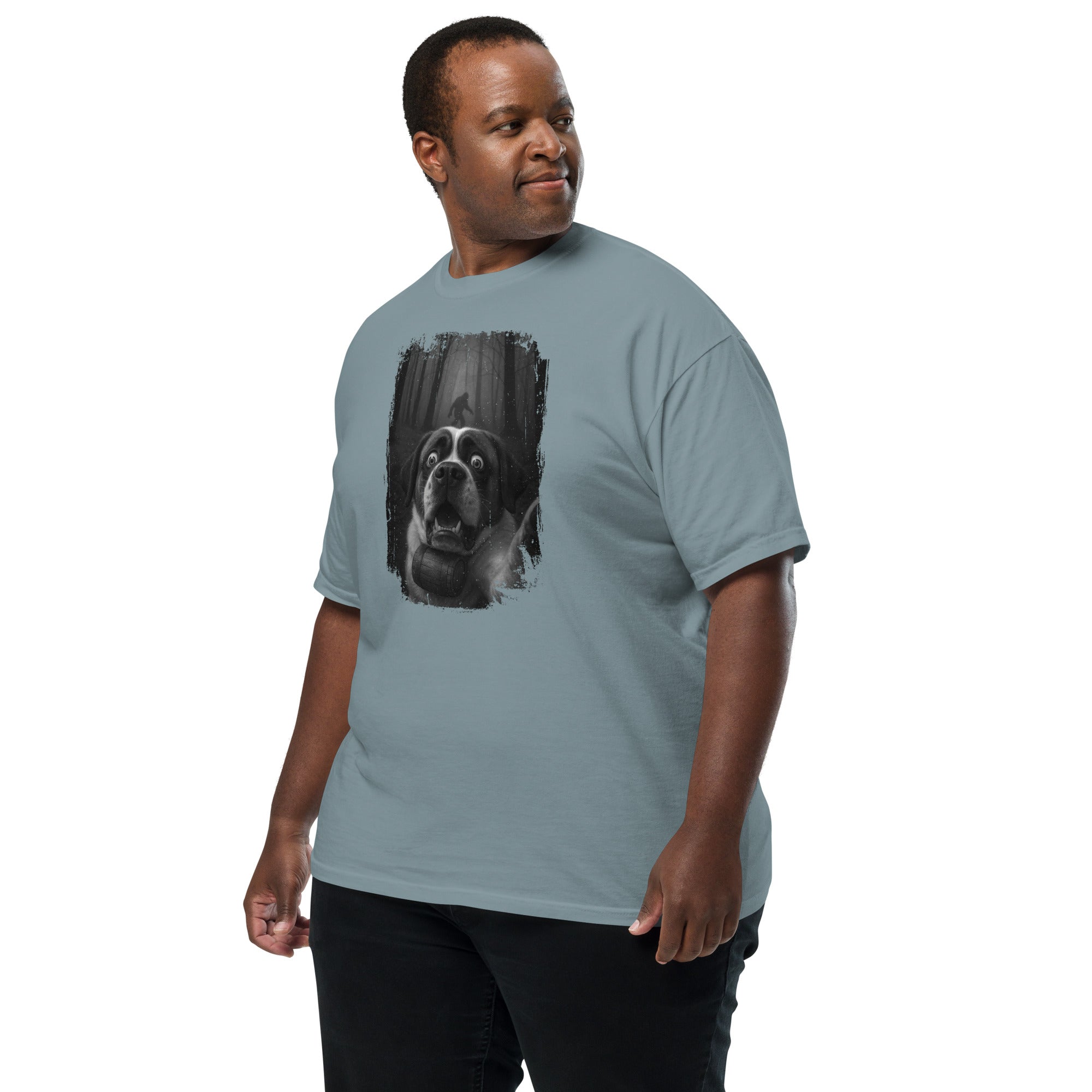 Scary Sasquatch St Bernard Selfie T-Shirt - Lucy + Norman