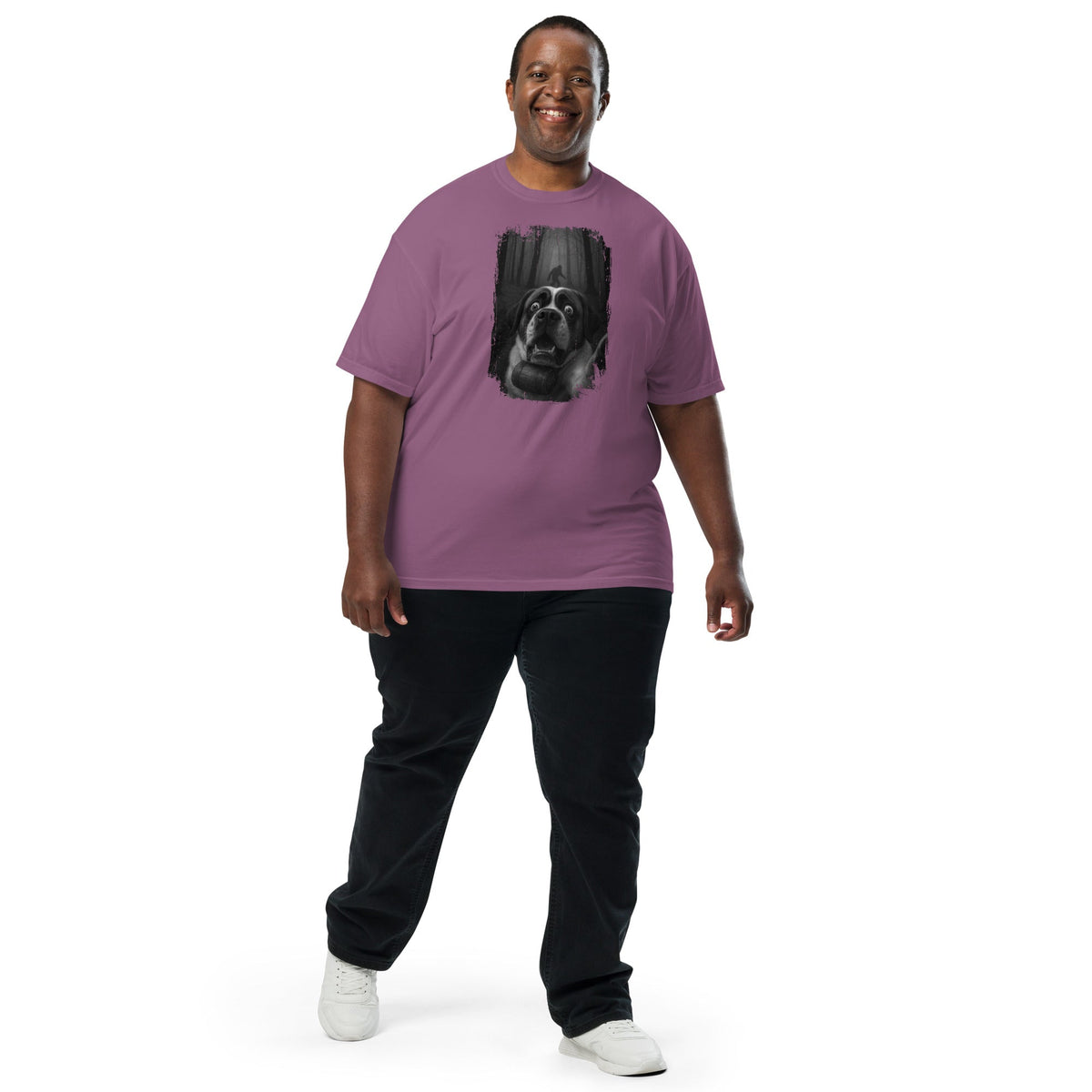 Scary Sasquatch St Bernard Selfie T-Shirt - Lucy + Norman