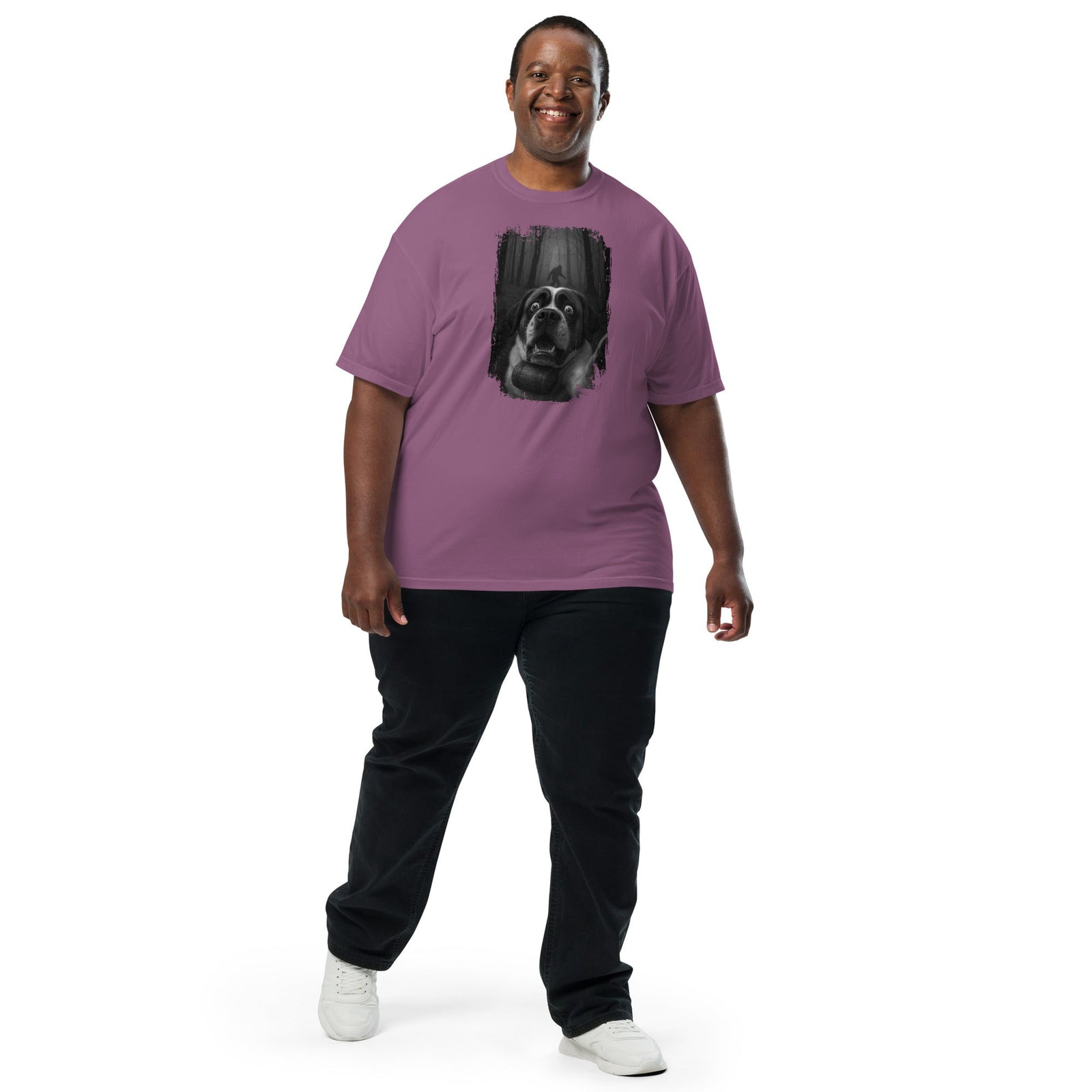 Scary Sasquatch St Bernard Selfie T-Shirt - Lucy + Norman