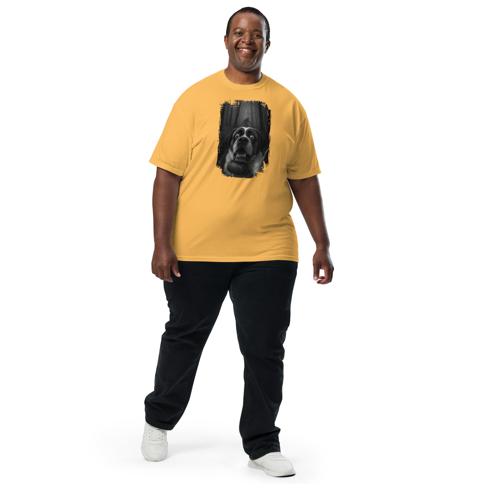 Scary Sasquatch St Bernard Selfie T-Shirt - Lucy + Norman
