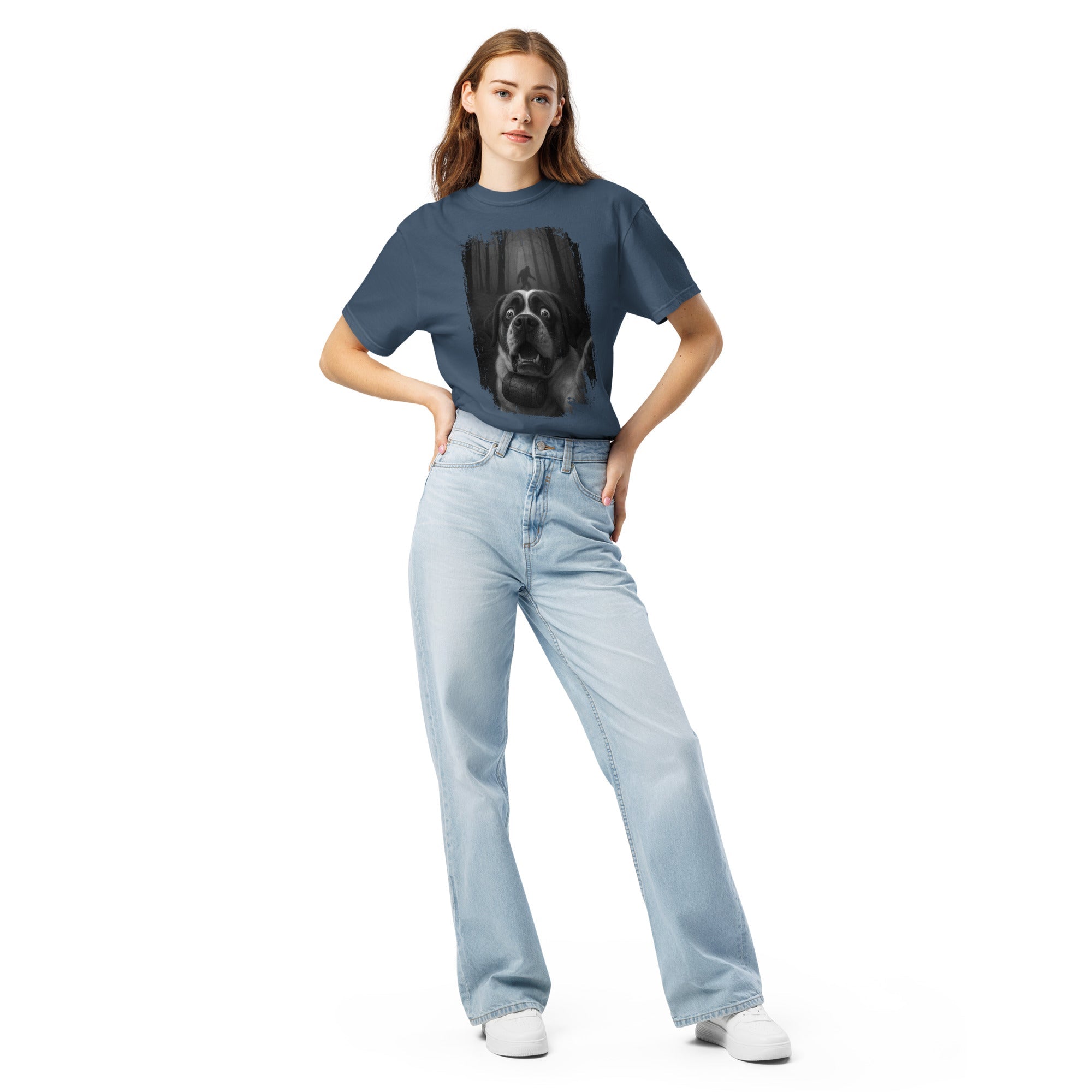 Scary Sasquatch St Bernard Selfie T-Shirt - Lucy + Norman
