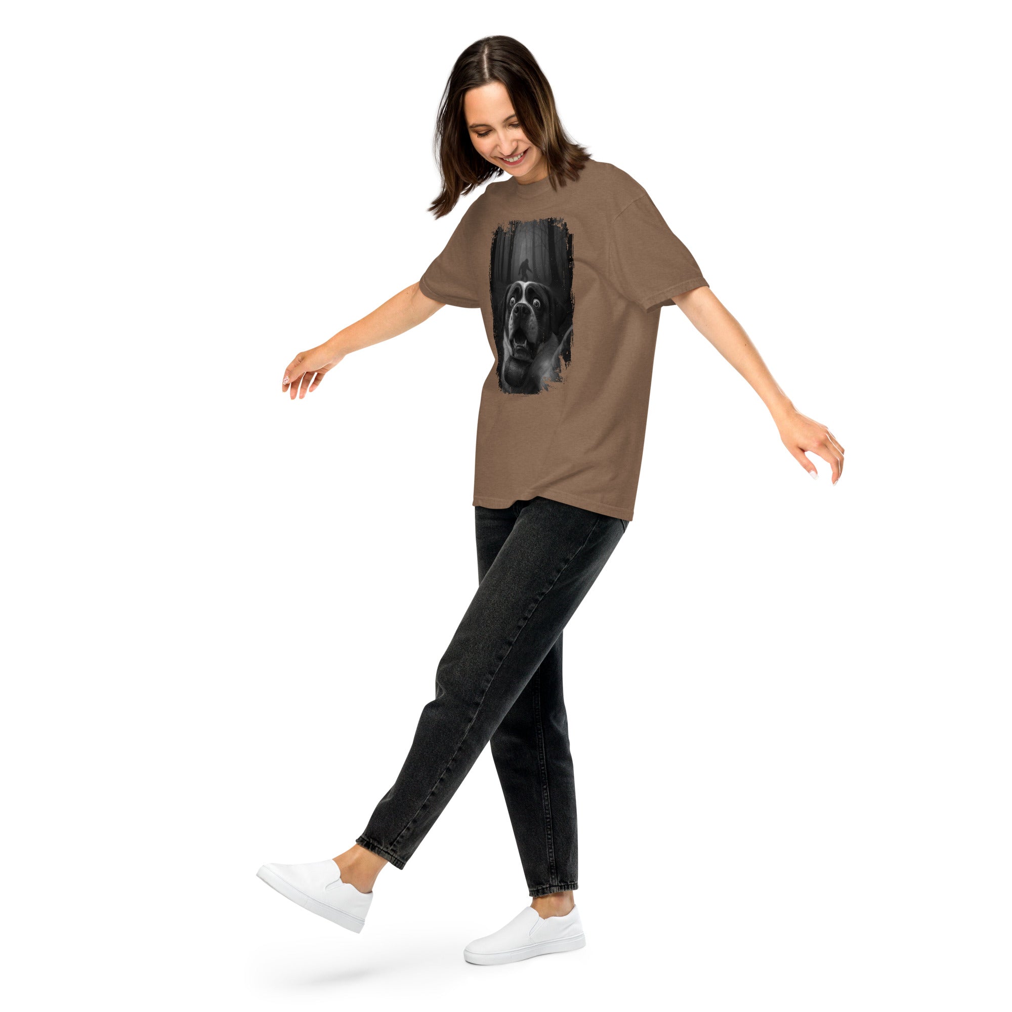 Scary Sasquatch St Bernard Selfie T-Shirt - Lucy + Norman